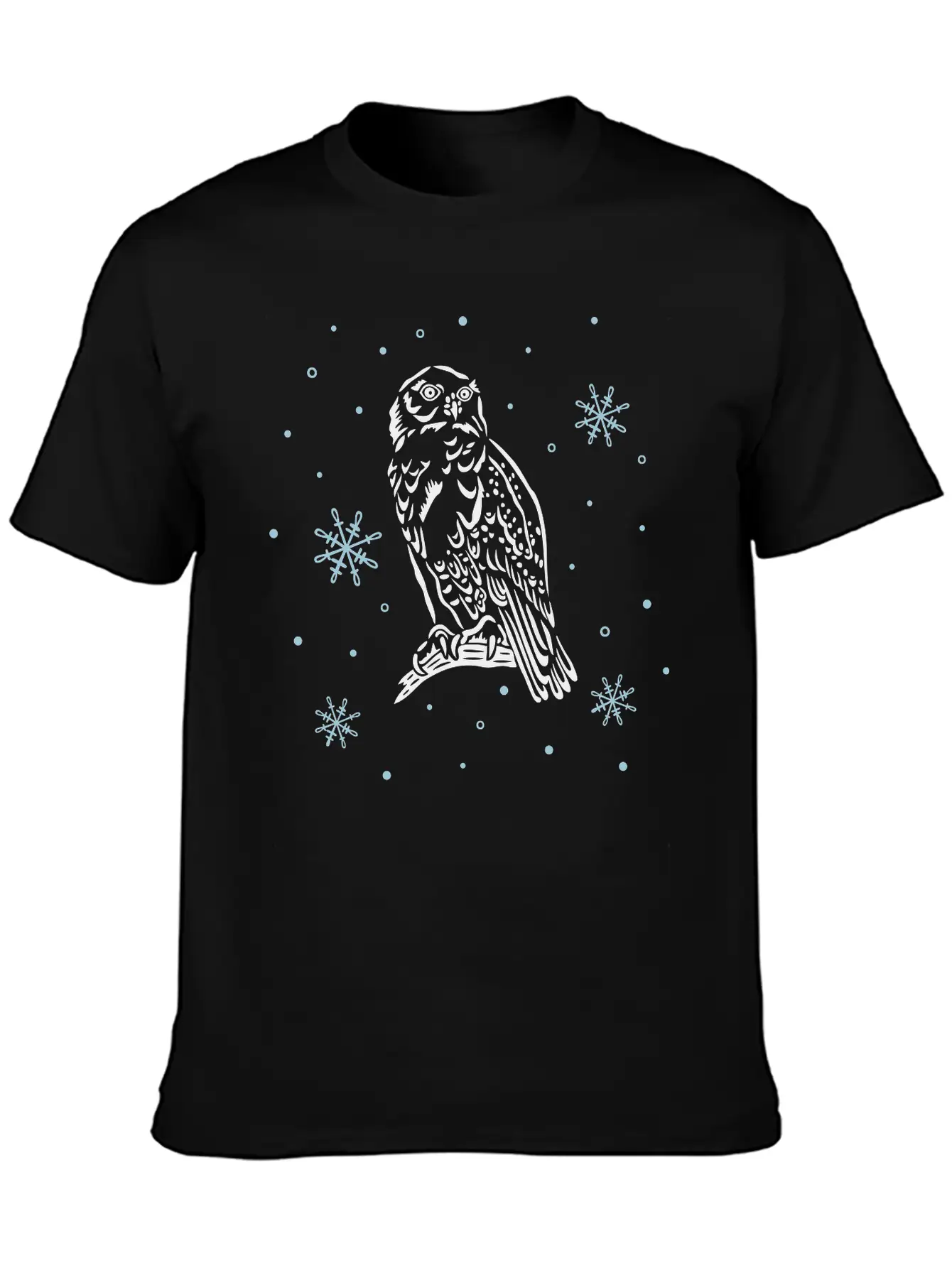 Beautiful Snow Owl With Snowflakes. Breathable Graphic T-Shirt – Perfect For Casual Days