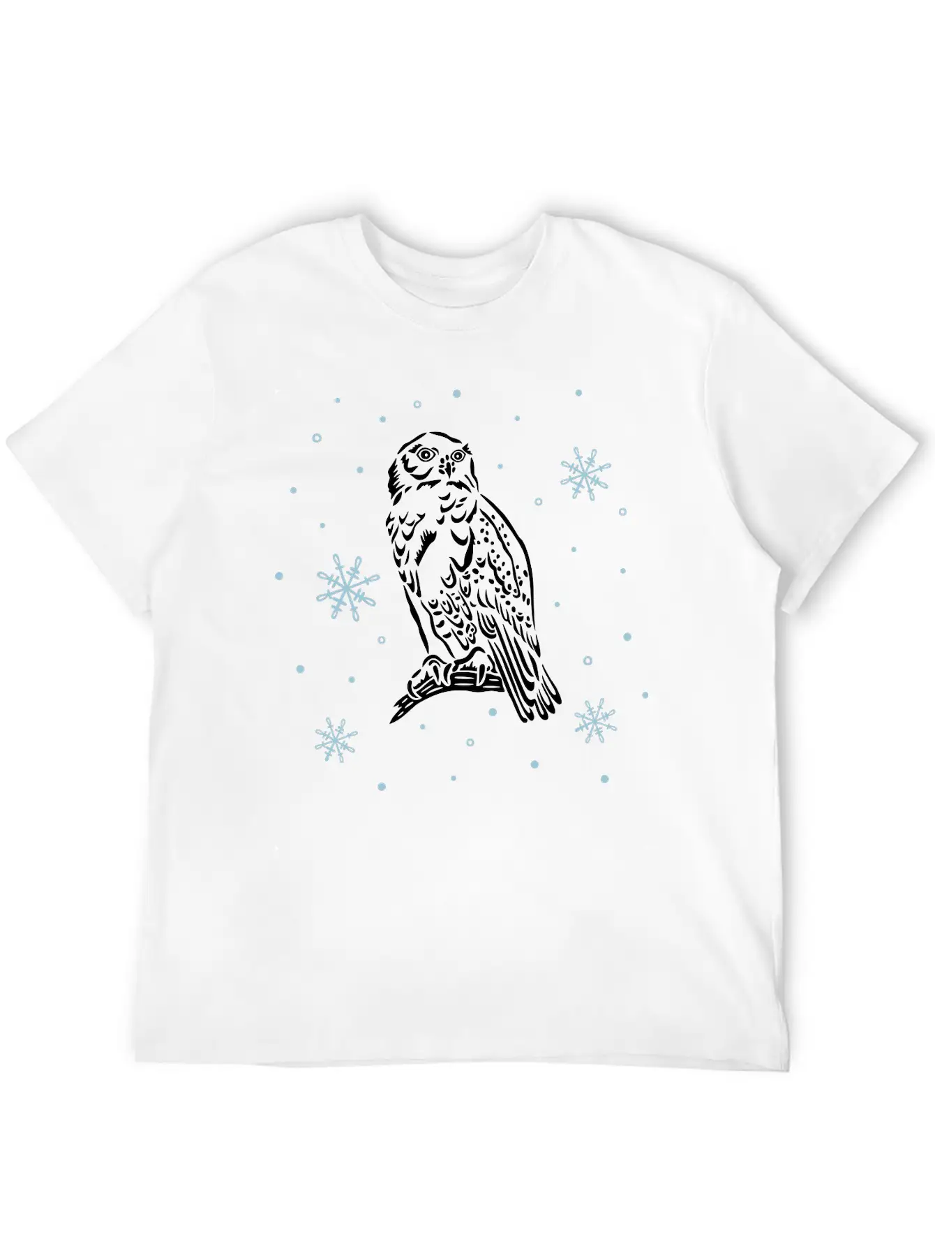 Beautiful Snow Owl With Snowflakes. Breathable Graphic T-Shirt – Perfect For Casual Days