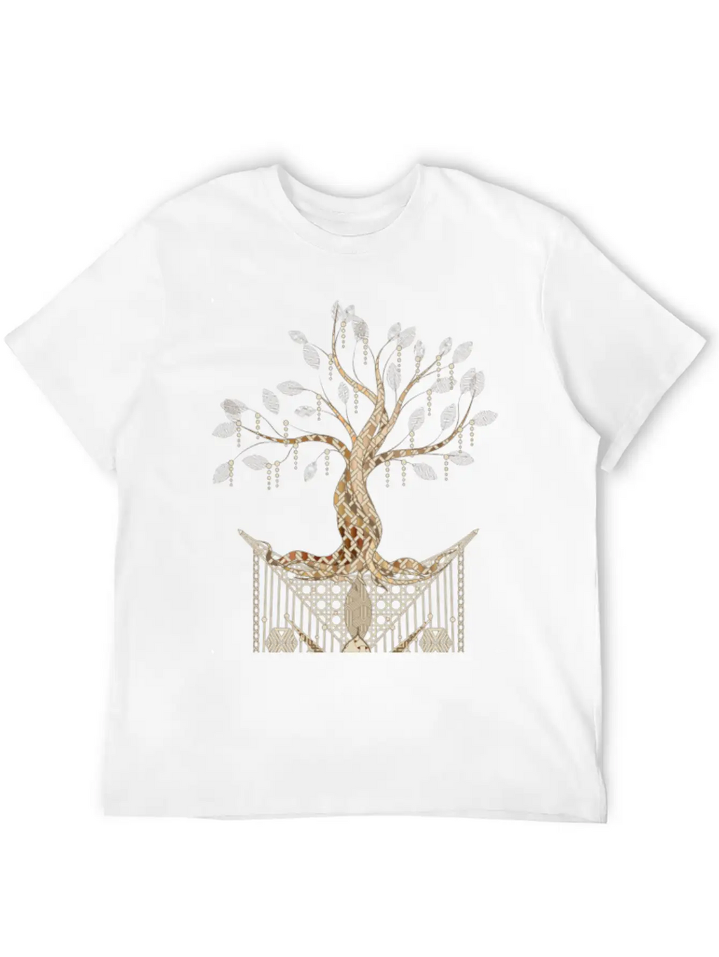 Beautiful Tree Of Life As A Macrame Pendant Stylish Everyday T-Shirt – Unisex Basic Cotton Tee