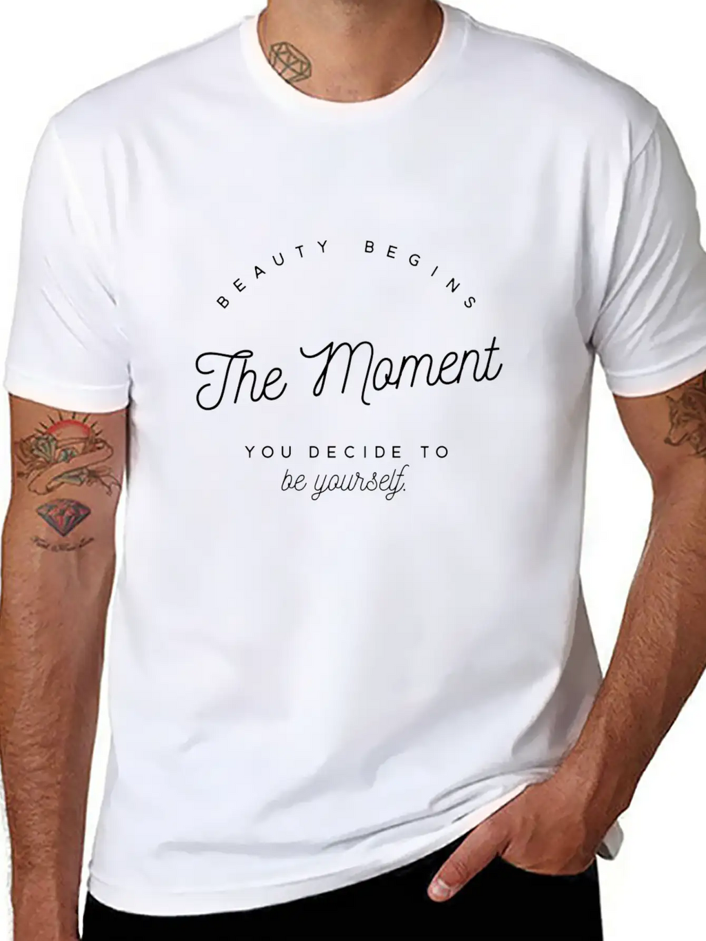 Beauty Begins - Be Yourself Classic Cotton Tee – Unisex Comfort For Any Season