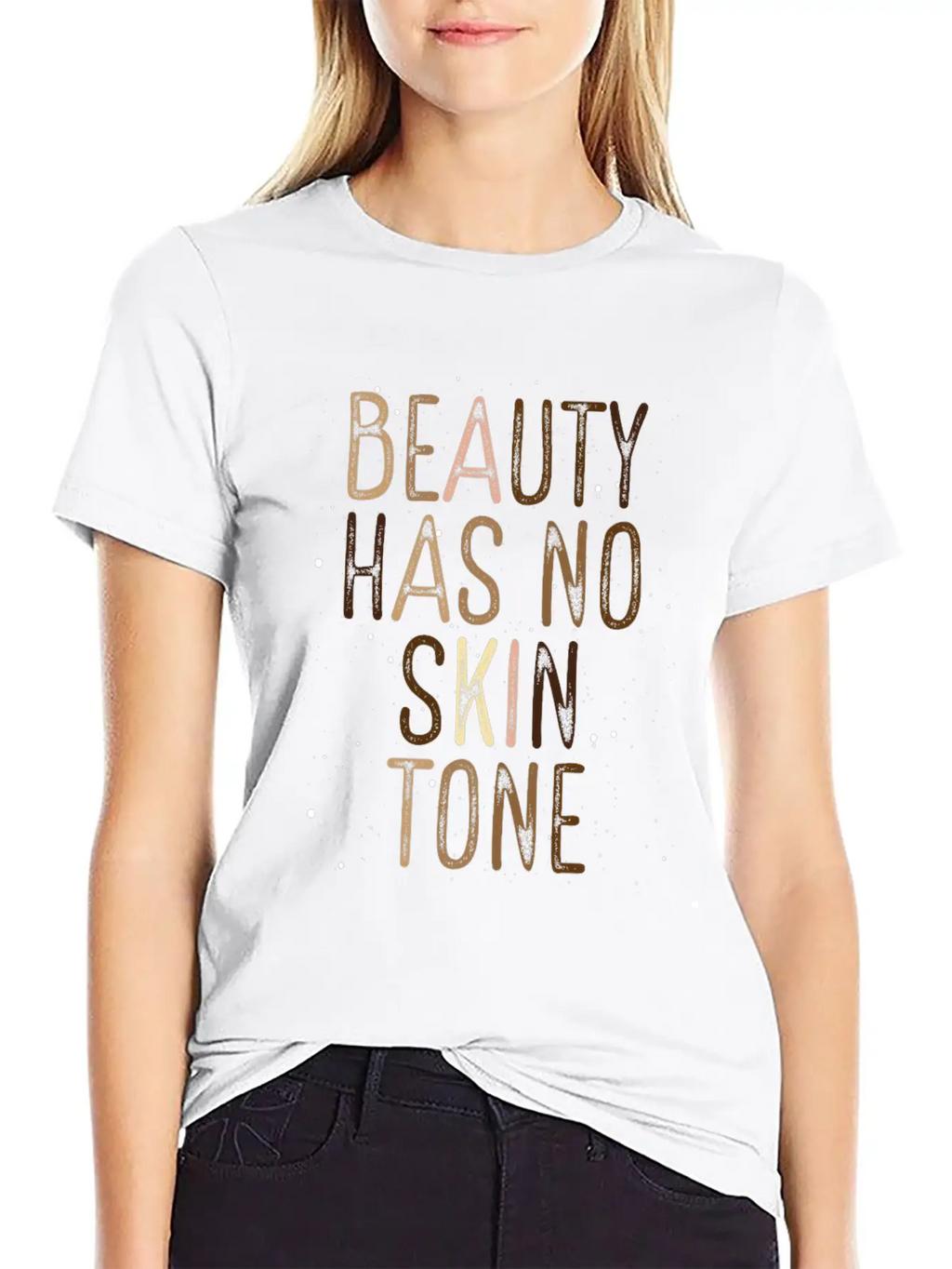 Beauty Has No Skin Tone Black History African Basic Graphic T-Shirt – Daily Comfort In Soft Cotton