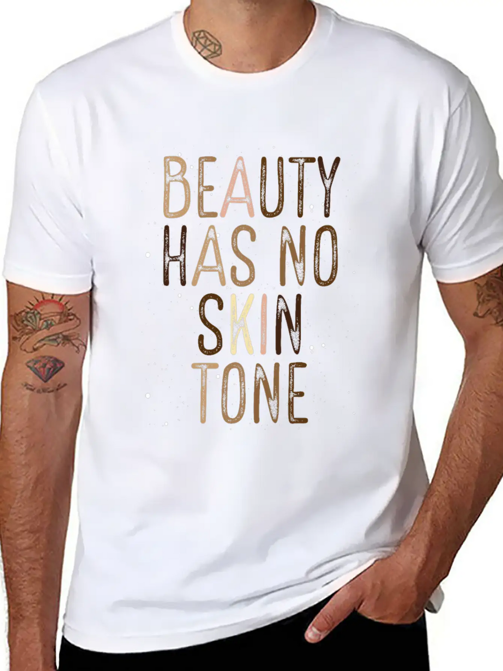 Beauty Has No Skin Tone Black History African Basic Graphic T-Shirt – Daily Comfort In Soft Cotton