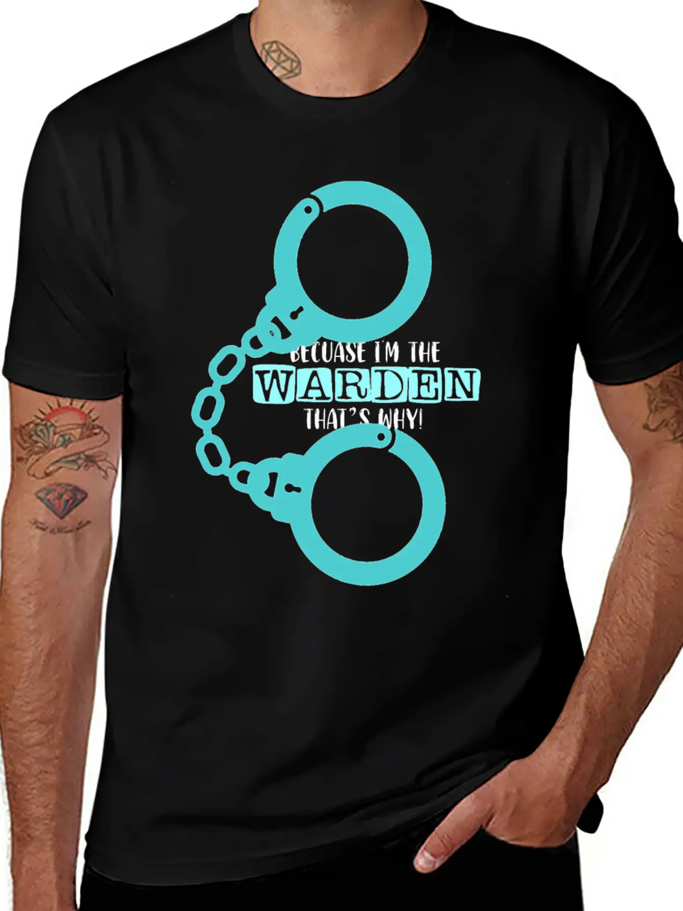 Because I'm A Warden That's Why Prison Warden Law Basic Graphic T-Shirt – Daily Comfort In Soft Cotton
