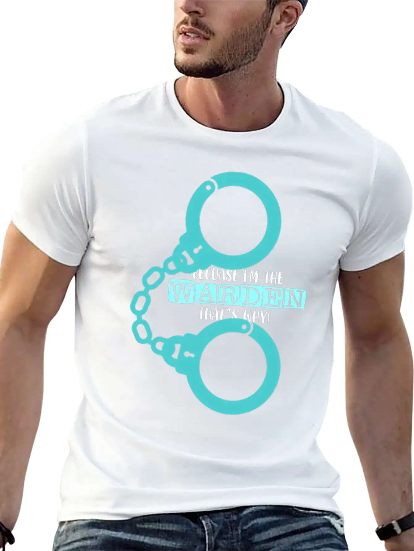 Because I'm A Warden That's Why Prison Warden Law Basic Graphic T-Shirt – Daily Comfort In Soft Cotton