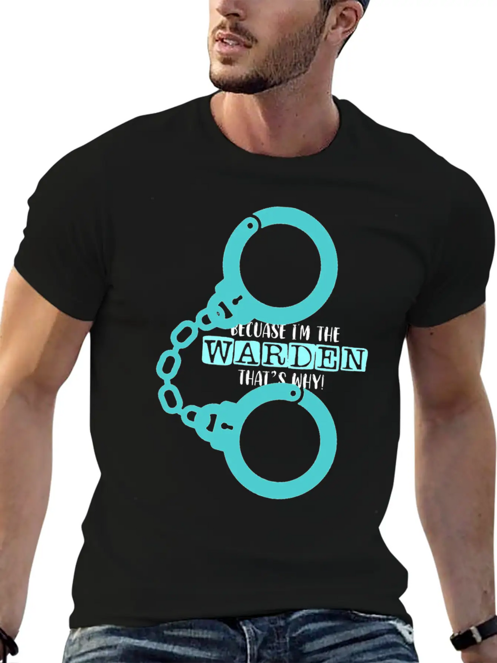 Because I'm A Warden That's Why Prison Warden Law Basic Graphic T-Shirt – Daily Comfort In Soft Cotton