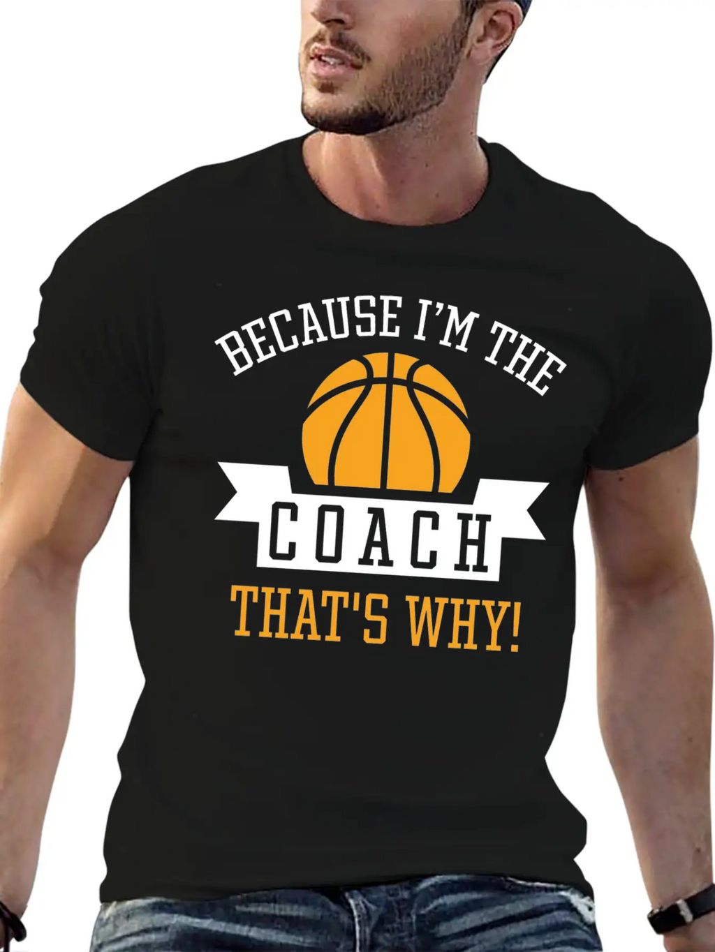 Because I'm The Coach Unisex Casual T-Shirt – Clean Design For Daily Comfort