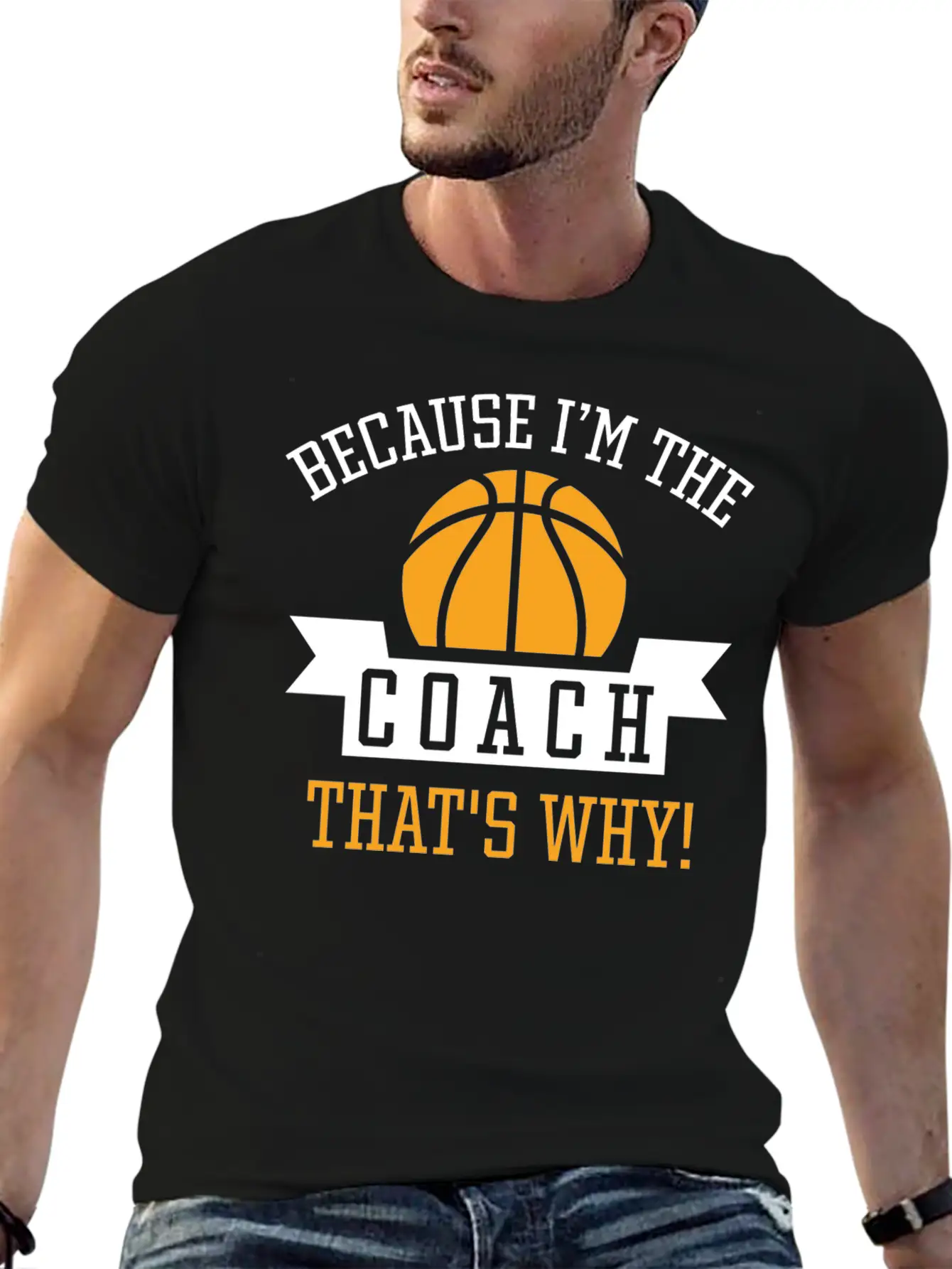 Because I'm The Coach Unisex Casual T-Shirt – Clean Design For Daily Comfort