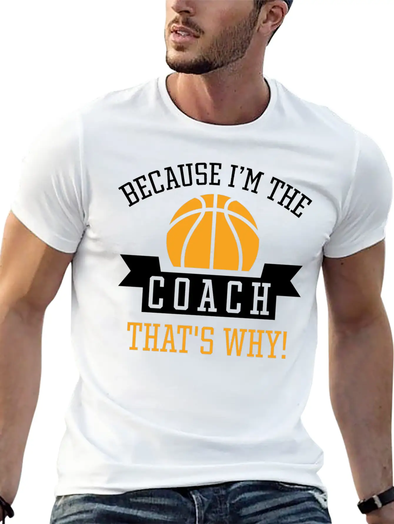 Because I'm The Coach Unisex Casual T-Shirt – Clean Design For Daily Comfort
