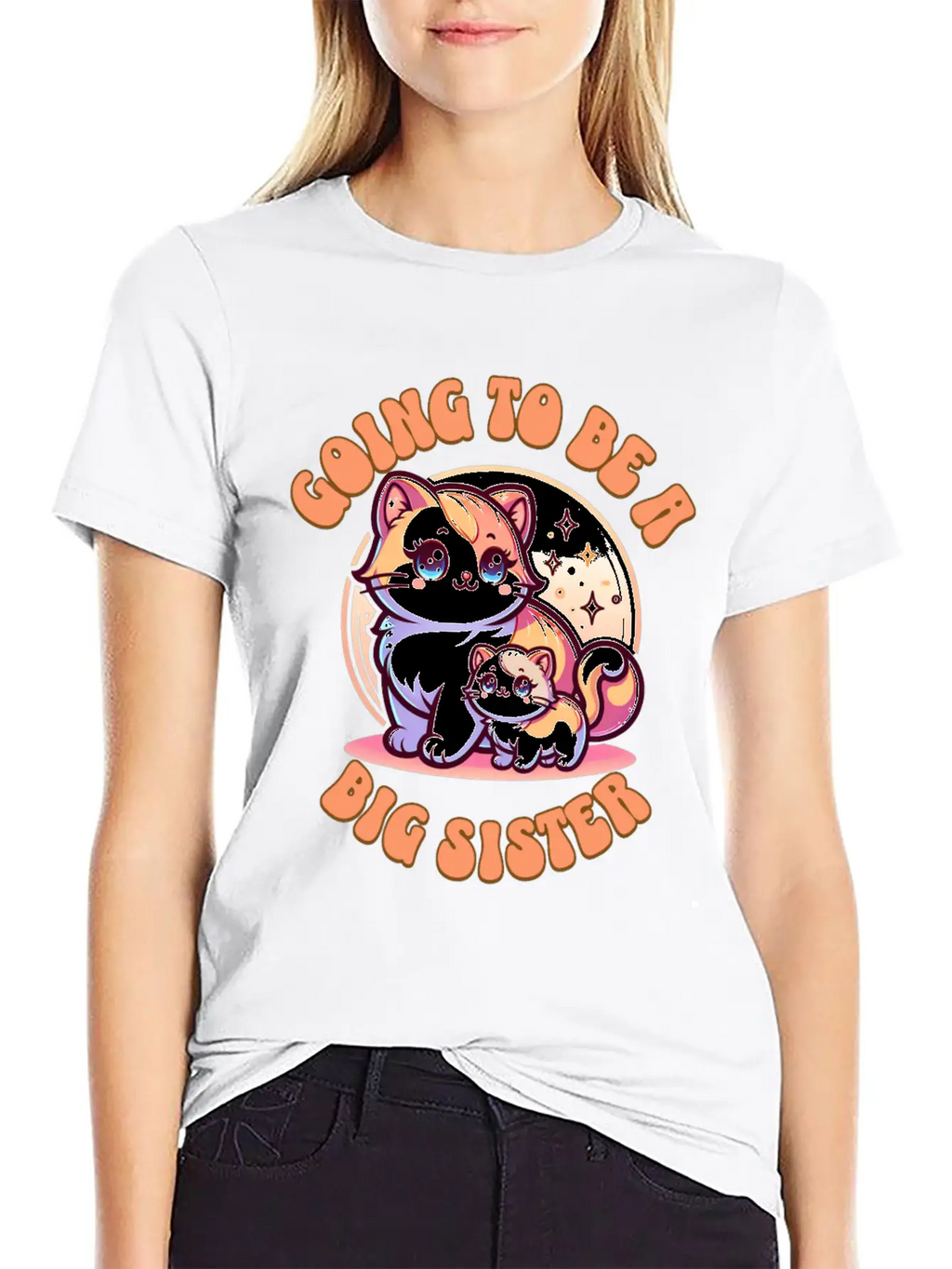Become A Big Sister Cute Cats Essential Cotton Tee For Daily Outfits – Unisex Style