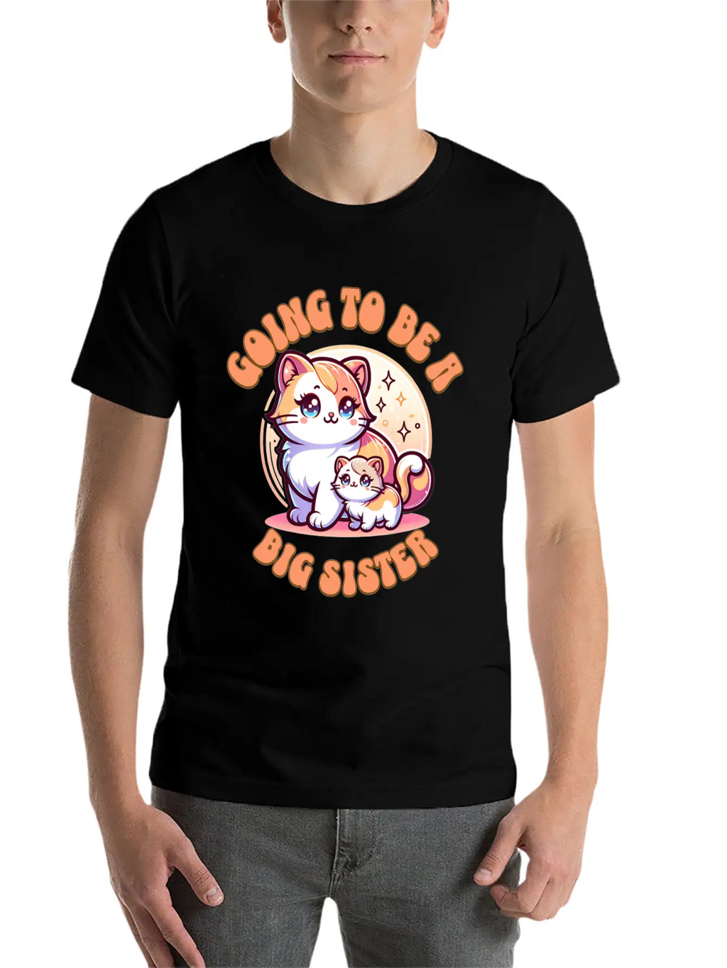 Become A Big Sister Cute Cats Essential Cotton Tee For Daily Outfits – Unisex Style