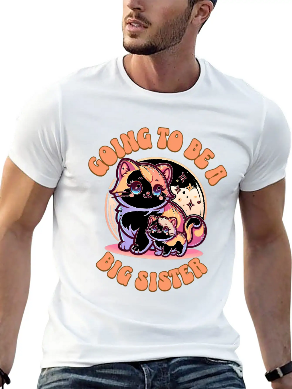 Become A Big Sister Cute Cats Essential Cotton Tee For Daily Outfits – Unisex Style