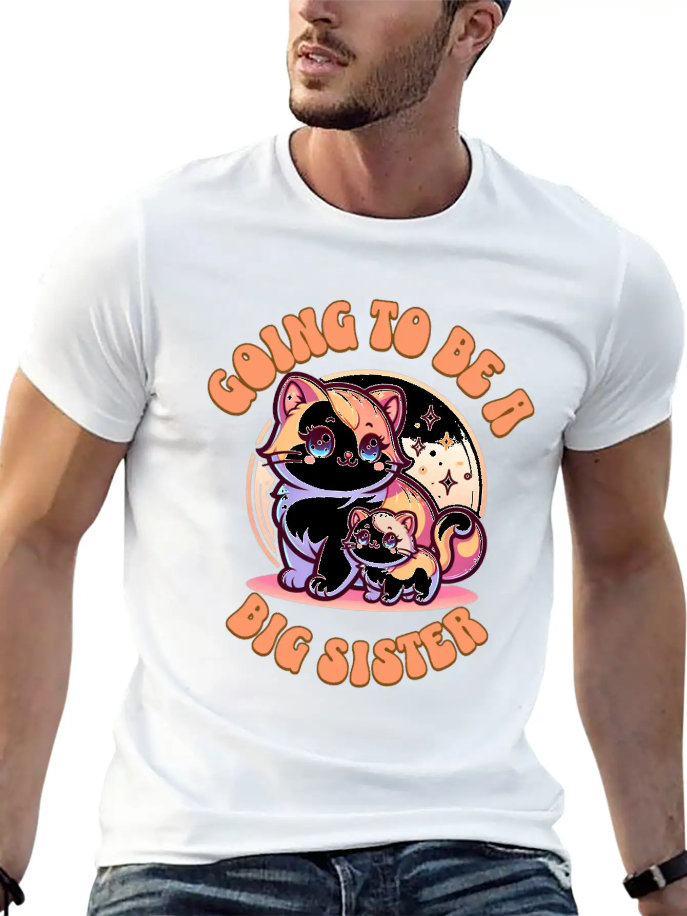 Become A Big Sister Cute Cats Essential Cotton Tee For Daily Outfits – Unisex Style