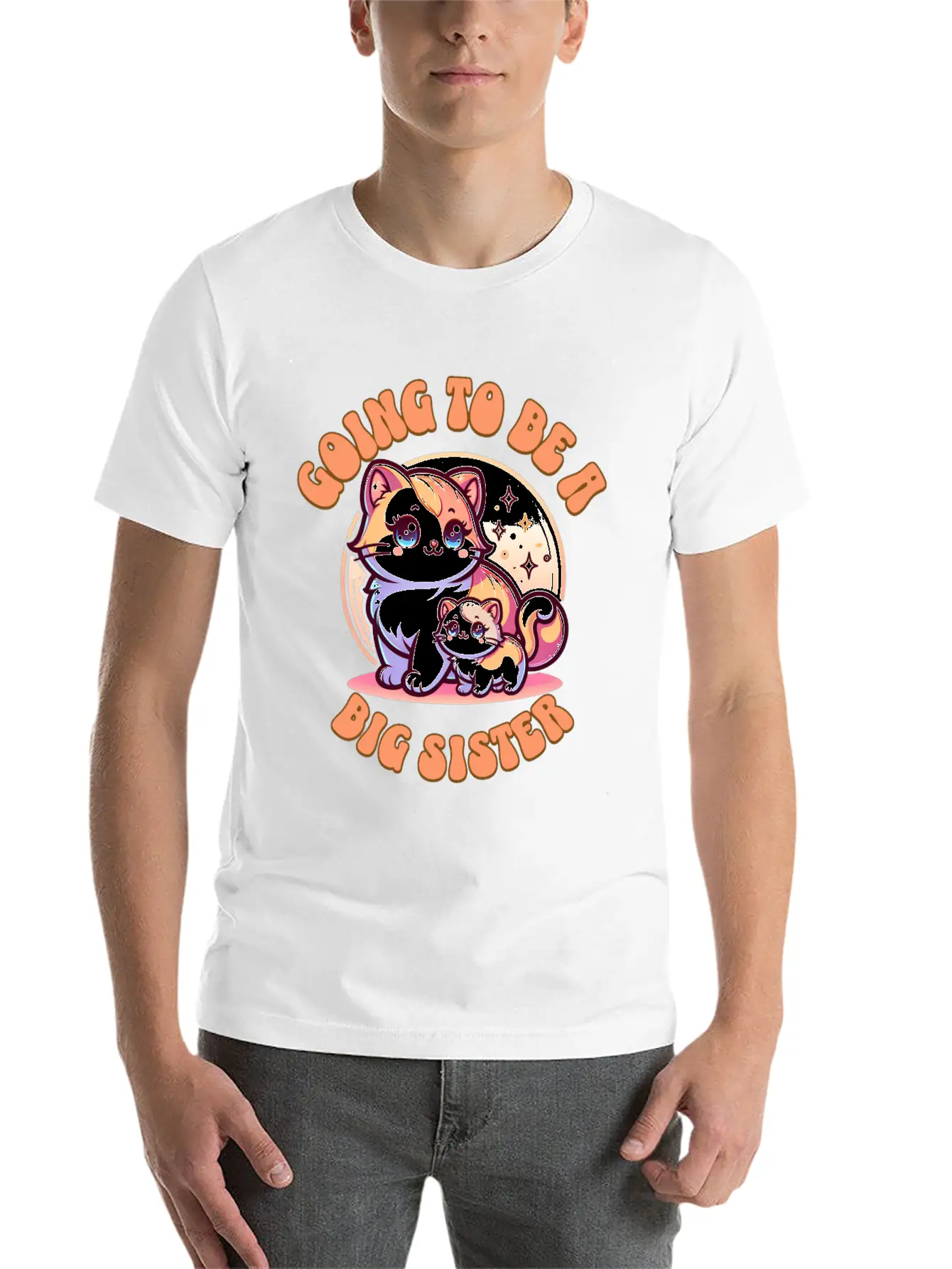 Become A Big Sister Cute Cats Essential Cotton Tee For Daily Outfits – Unisex Style