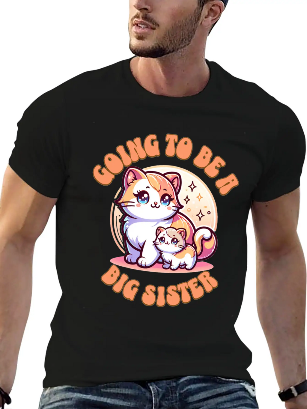 Become A Big Sister Cute Cats Essential Cotton Tee For Daily Outfits – Unisex Style
