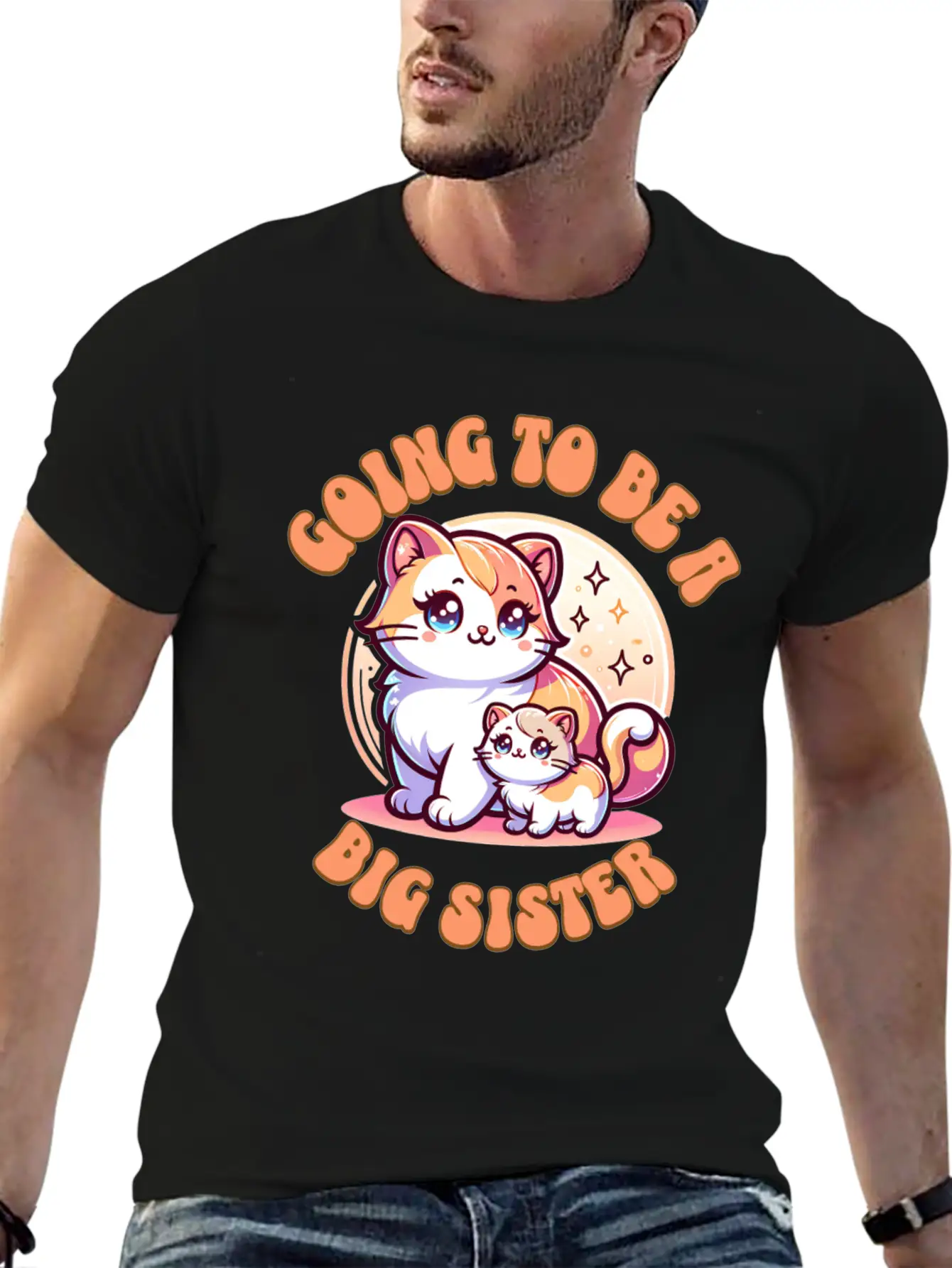 Become A Big Sister Cute Cats Essential Cotton Tee For Daily Outfits – Unisex Style