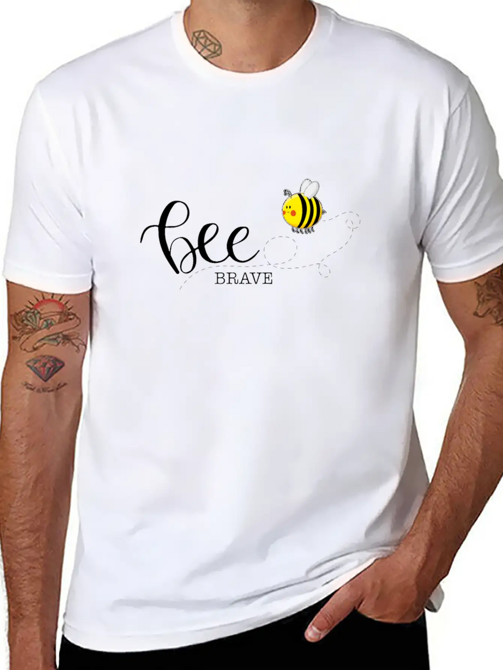 Bee Brave Confident Self-Confident Basic Graphic T-Shirt – Daily Comfort In Soft Cotton