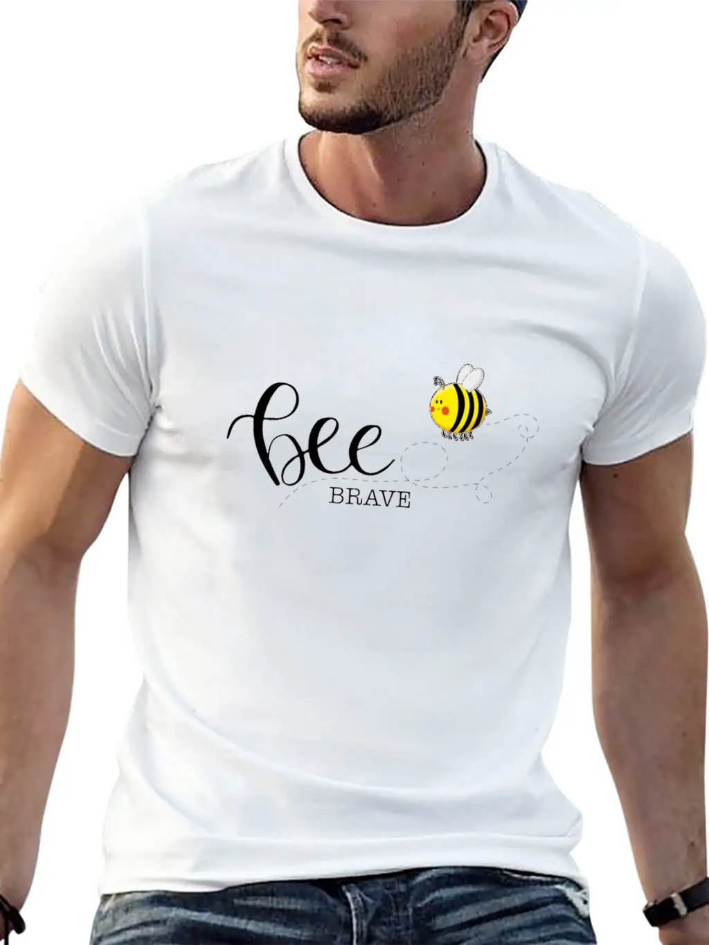 Bee Brave Confident Self-Confident Basic Graphic T-Shirt – Daily Comfort In Soft Cotton