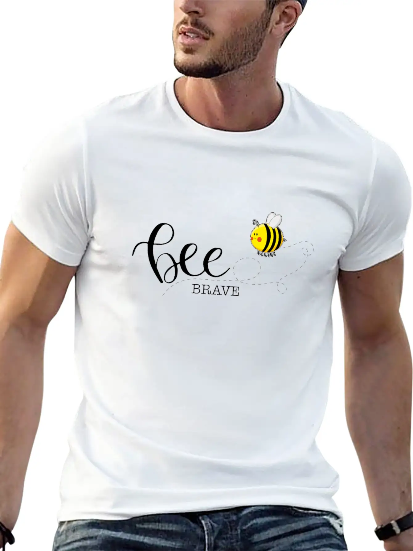 Bee Brave Confident Self-Confident Basic Graphic T-Shirt – Daily Comfort In Soft Cotton