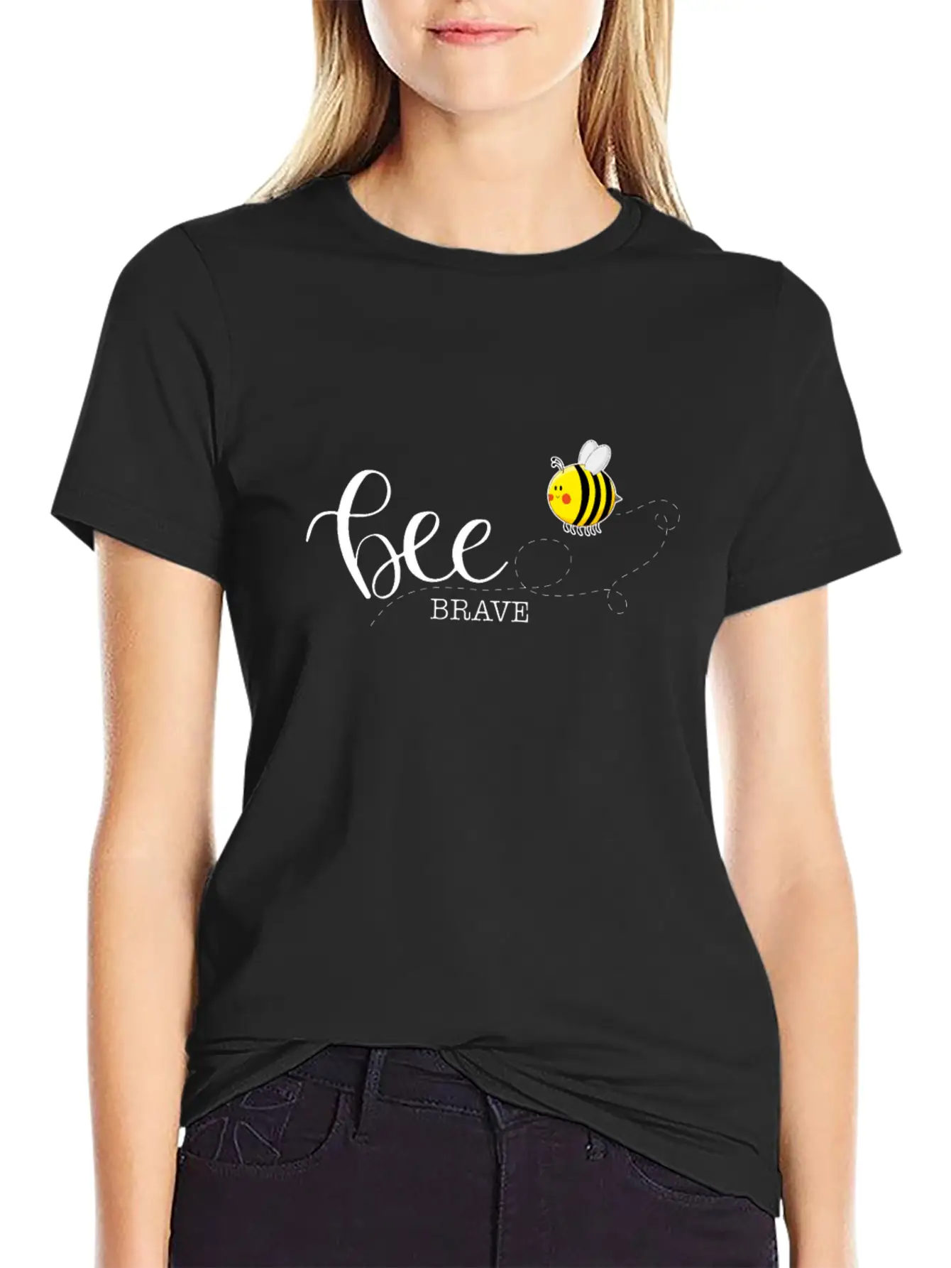 Bee Brave Confident Self-Confident Basic Graphic T-Shirt – Daily Comfort In Soft Cotton
