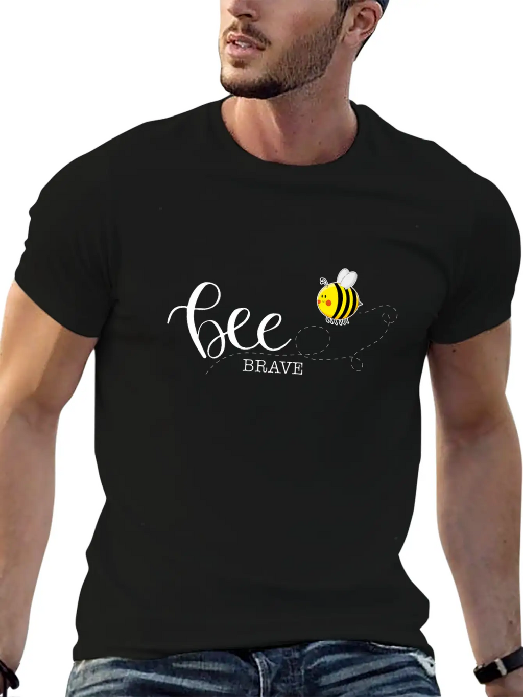 Bee Brave Confident Self-Confident Basic Graphic T-Shirt – Daily Comfort In Soft Cotton