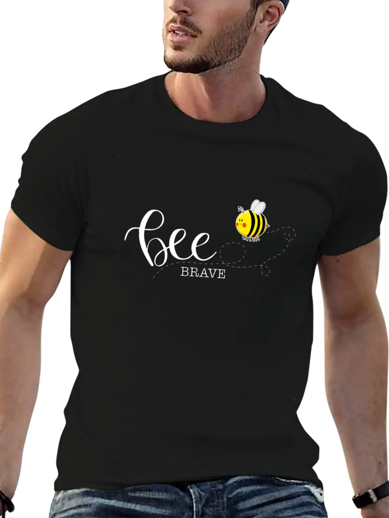 Bee Brave Confident Self-Confident Basic Graphic T-Shirt – Daily Comfort In Soft Cotton