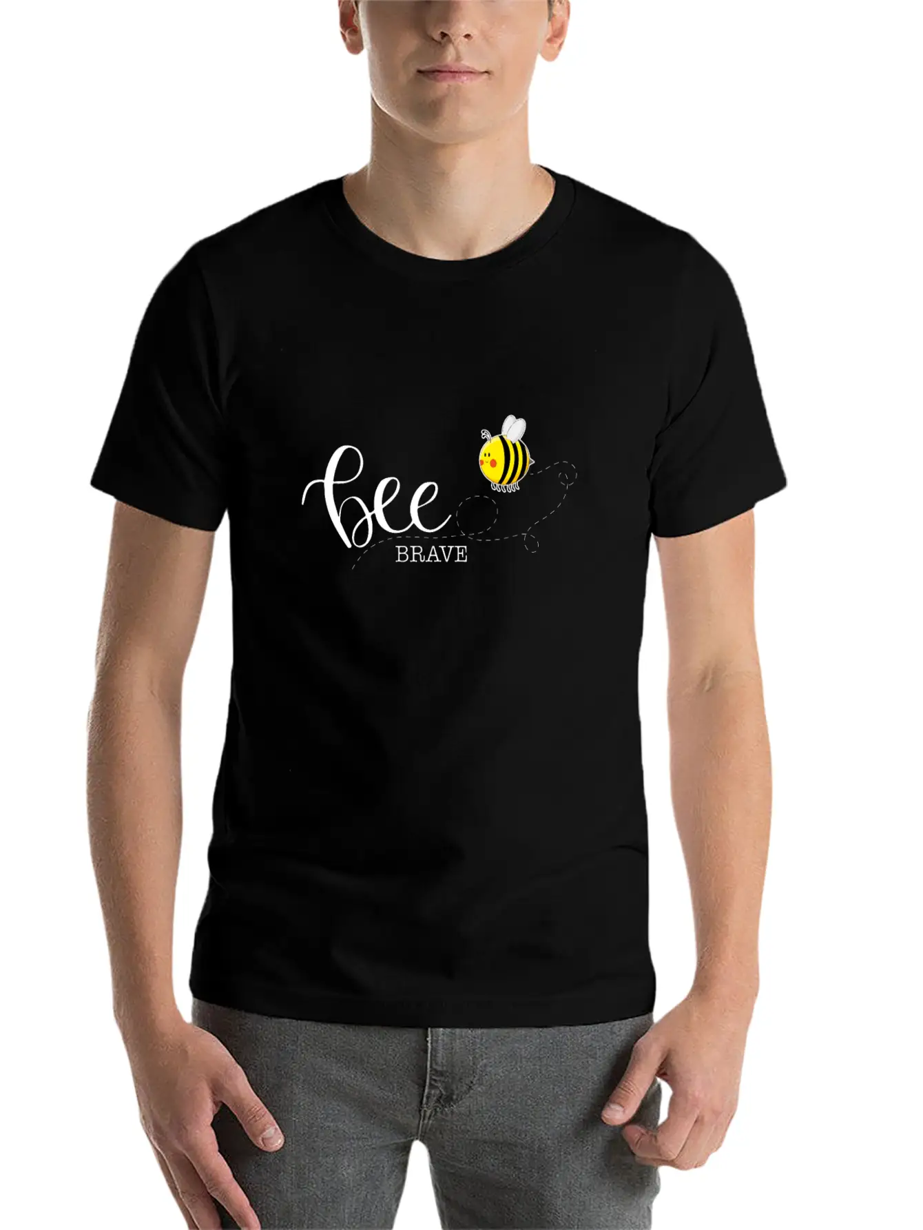 Bee Brave Confident Self-Confident Basic Graphic T-Shirt – Daily Comfort In Soft Cotton