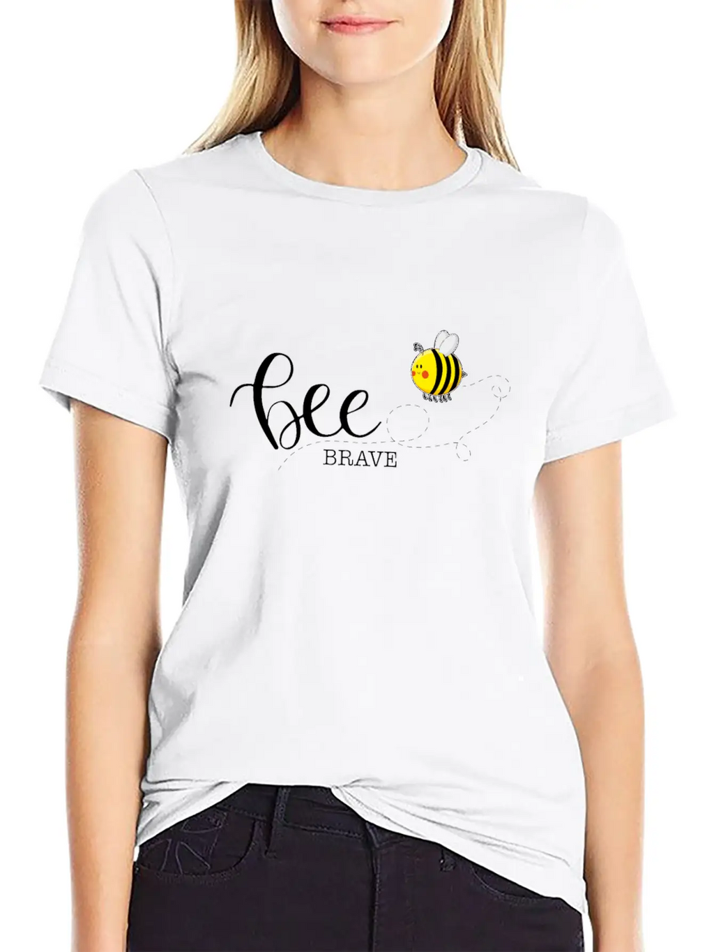 Bee Brave Confident Self-Confident Basic Graphic T-Shirt – Daily Comfort In Soft Cotton