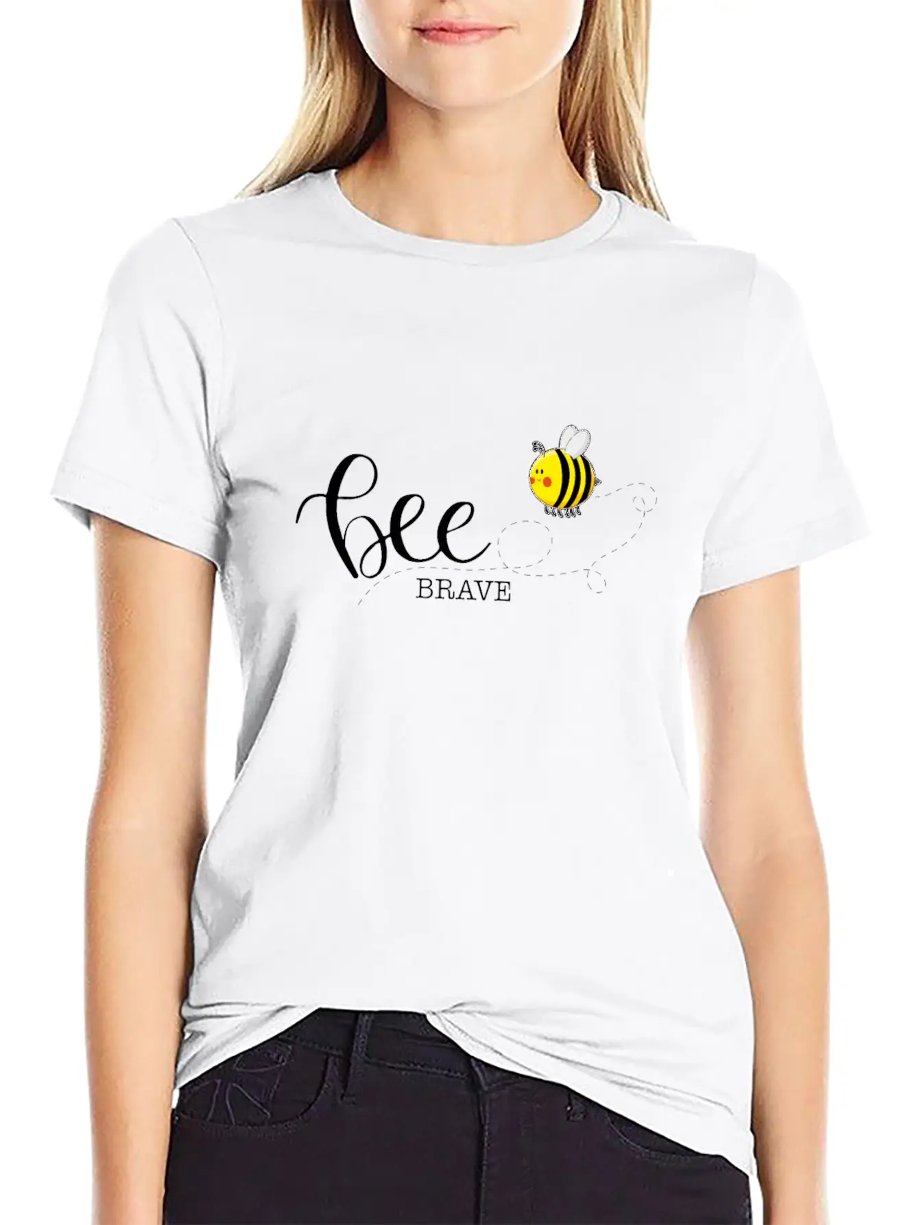 Bee Brave Confident Self-Confident Basic Graphic T-Shirt – Daily Comfort In Soft Cotton