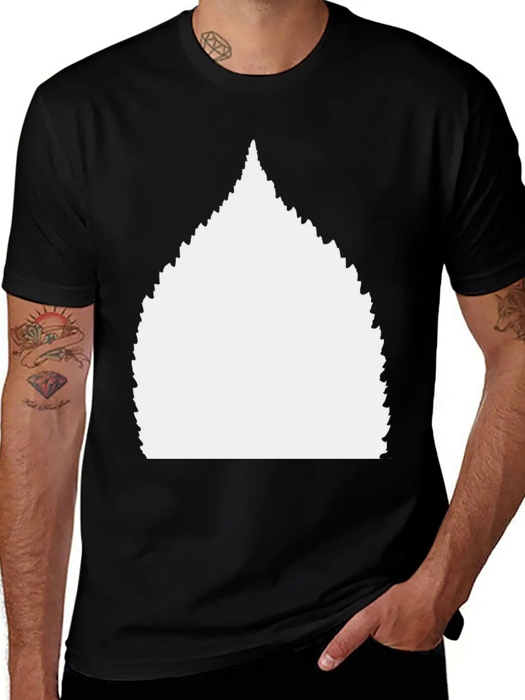 Beech Leaf Silhouette Classic Cotton Tee – Unisex Comfort For Any Season