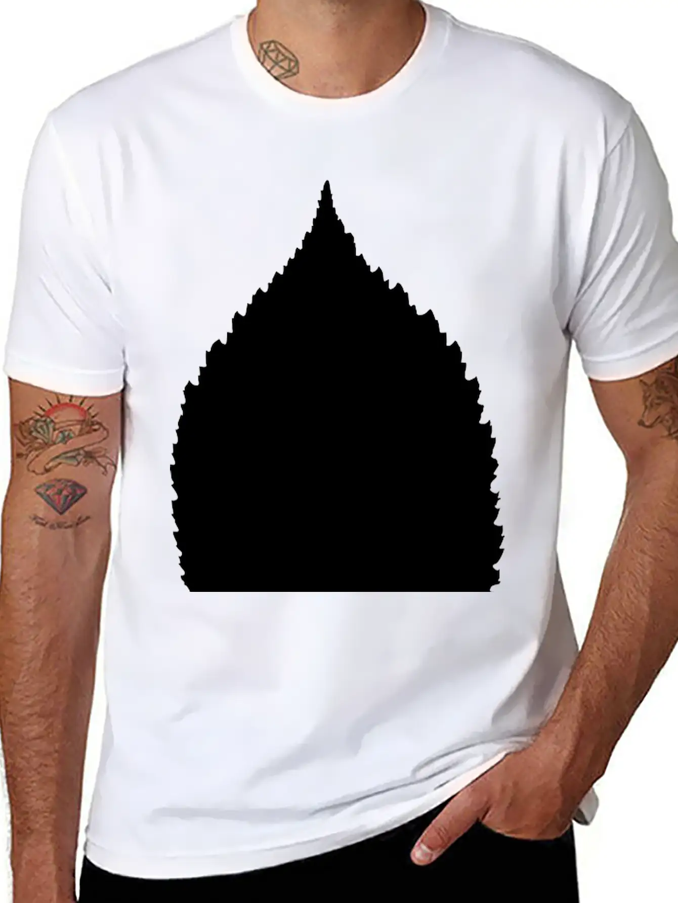 Beech Leaf Silhouette Classic Cotton Tee – Unisex Comfort For Any Season