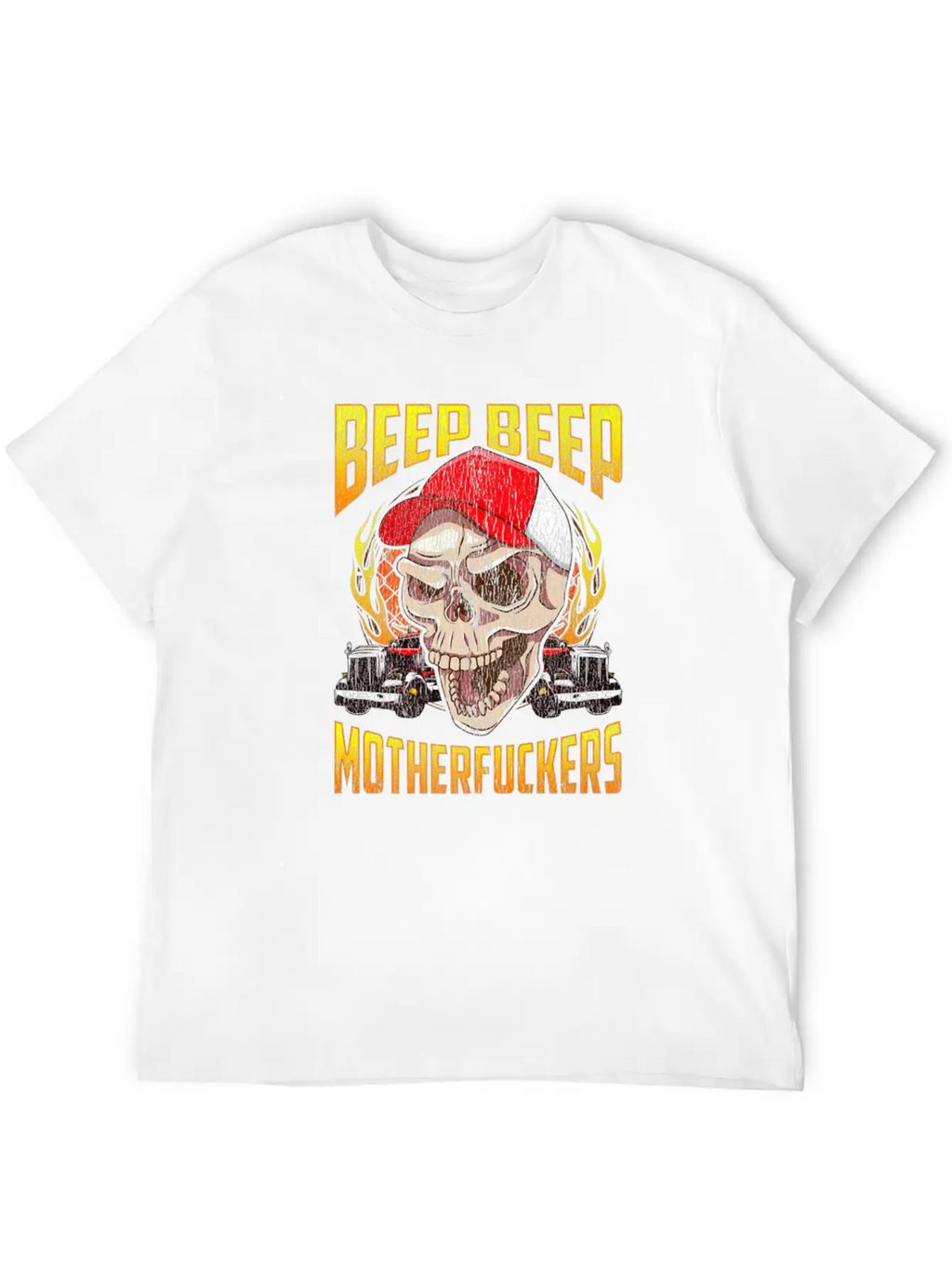 Beep Beep Motherfuckers Skull Truck Driver Breathable Soft Cotton T-Shirt – Timeless Casual Look