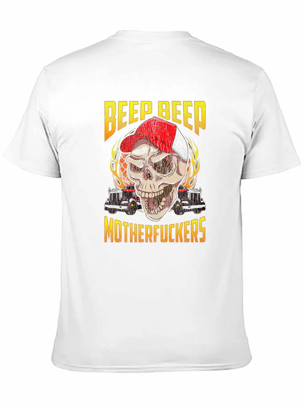 Beep Beep Motherfuckers Skull Truck Driver Breathable Soft Cotton T-Shirt – Timeless Casual Look