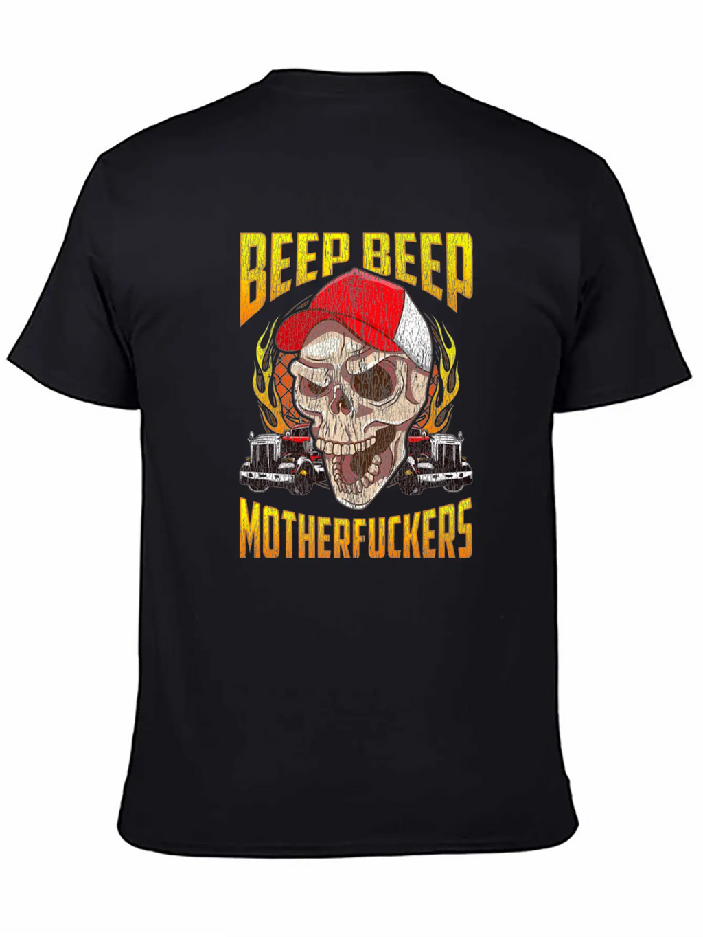 Beep Beep Motherfuckers Skull Truck Driver Breathable Soft Cotton T-Shirt – Timeless Casual Look