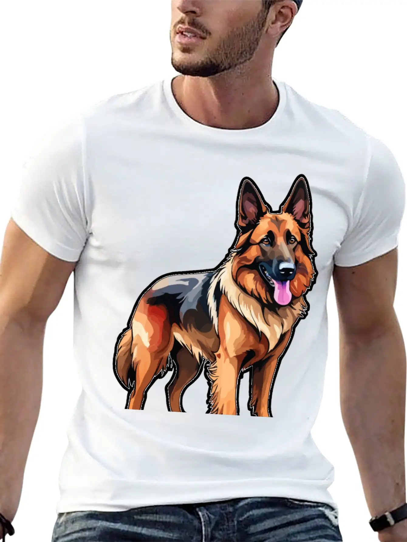 Belgian Shepherd Watercolor Classic Cotton Tee – Unisex Comfort For Any Season