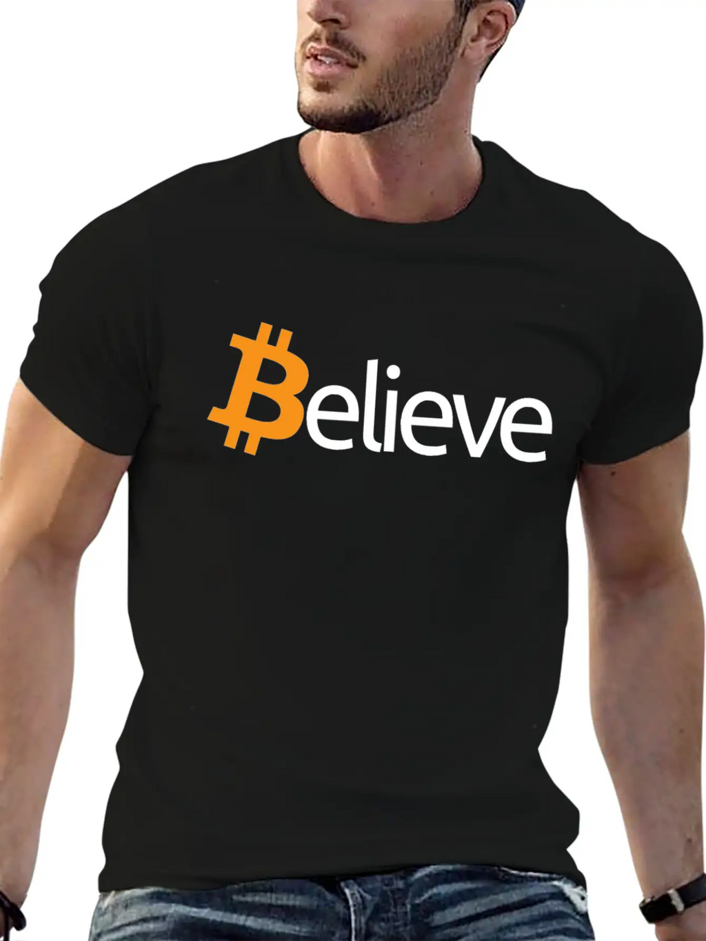 Believe In Bitcoin Crypto Miner BTC Believecrypto Basic Graphic T-Shirt – Daily Comfort In Soft Cotton