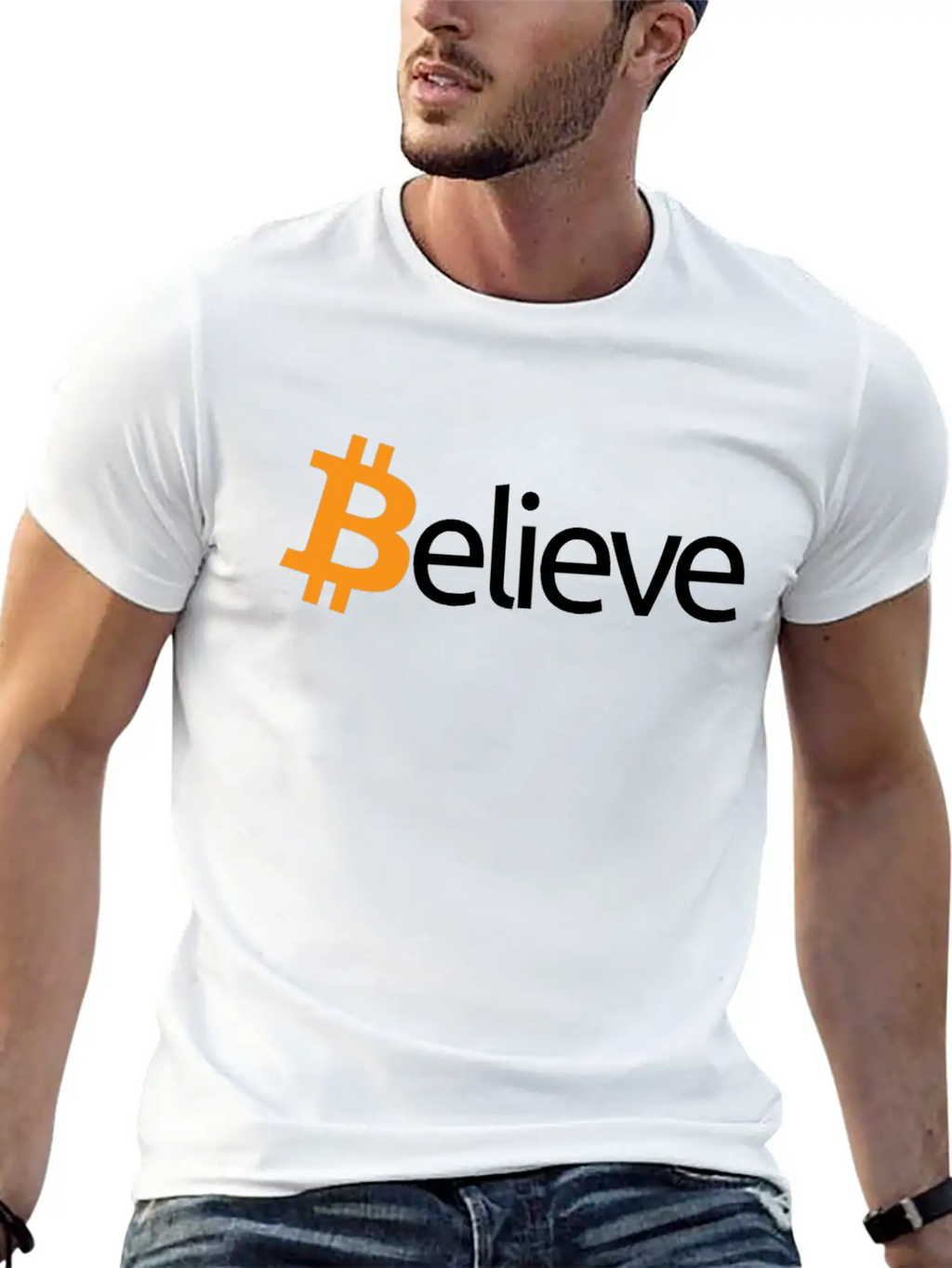 Believe In Bitcoin Crypto Miner BTC Believecrypto Basic Graphic T-Shirt – Daily Comfort In Soft Cotton