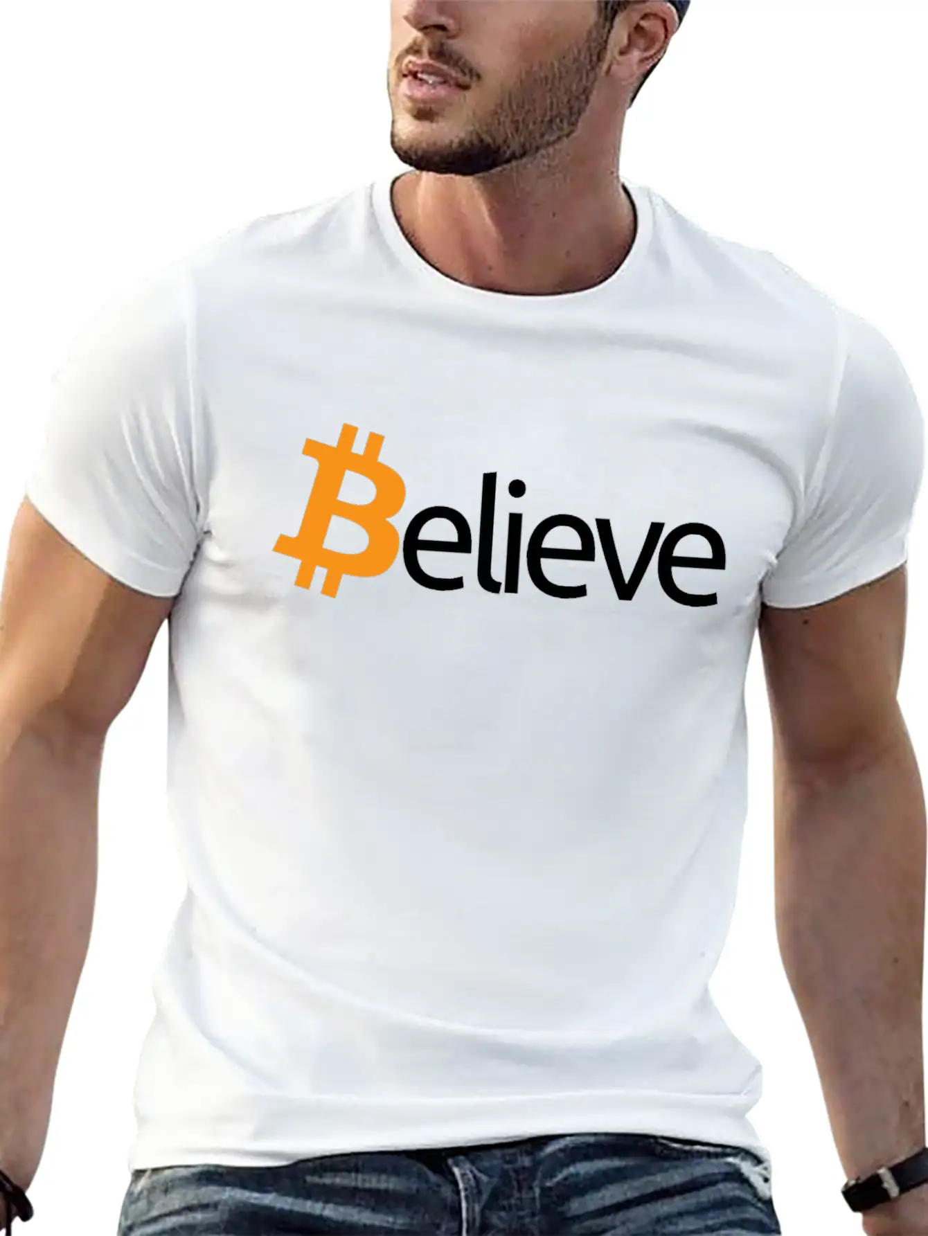 Believe In Bitcoin Crypto Miner BTC Believecrypto Basic Graphic T-Shirt – Daily Comfort In Soft Cotton