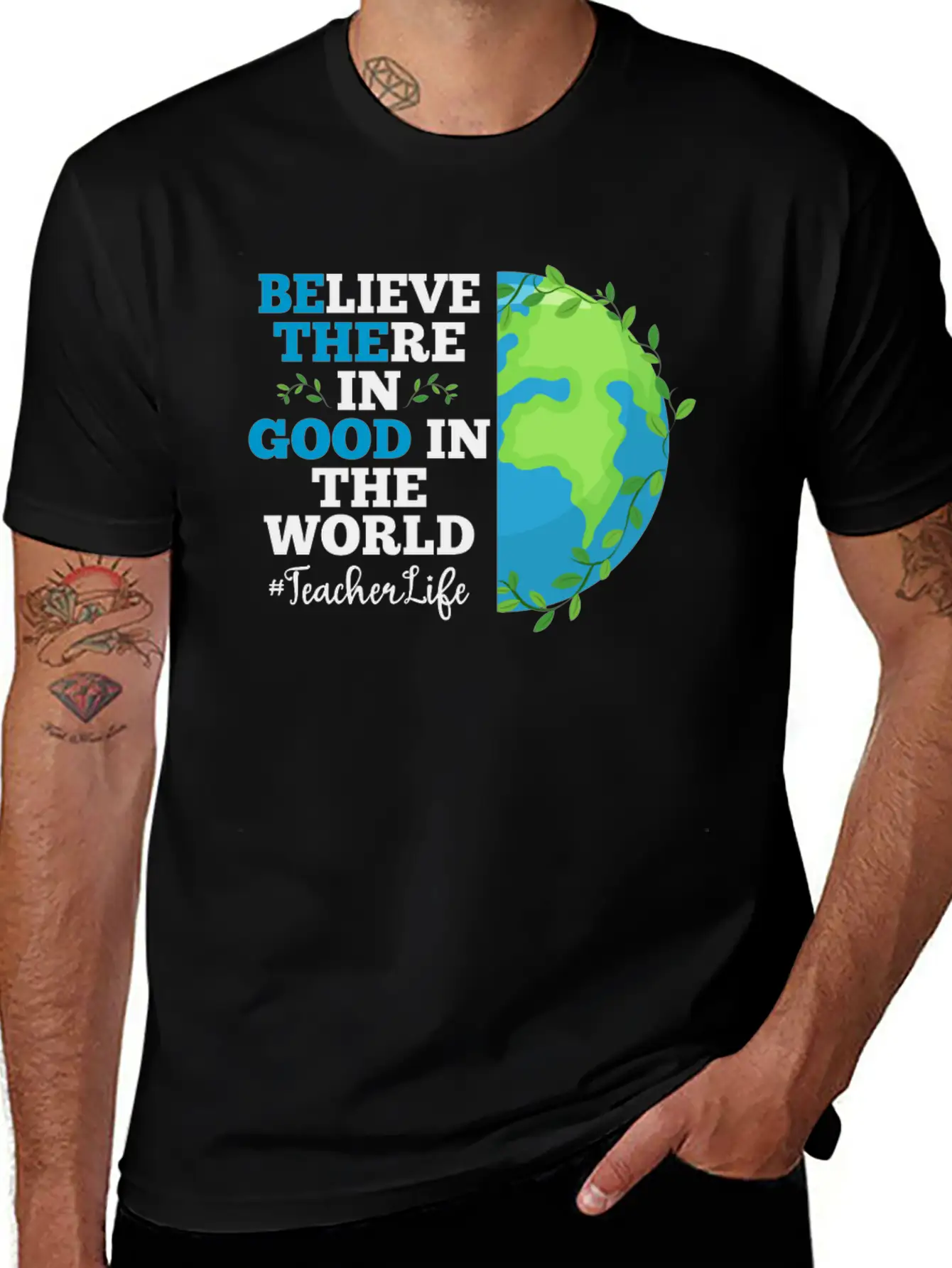 Believe There In Good In The World Teacher Life Breathable Soft Cotton T-Shirt – Timeless Casual Look