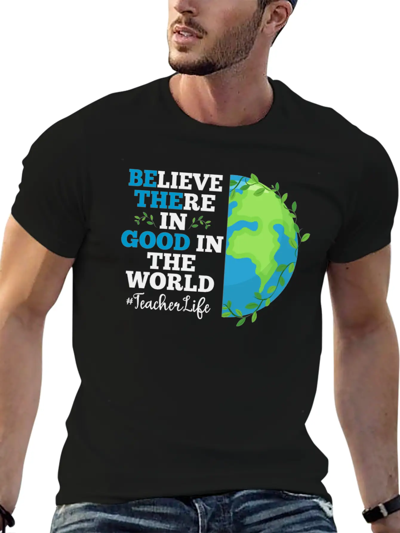 Believe There In Good In The World Teacher Life Breathable Soft Cotton T-Shirt – Timeless Casual Look
