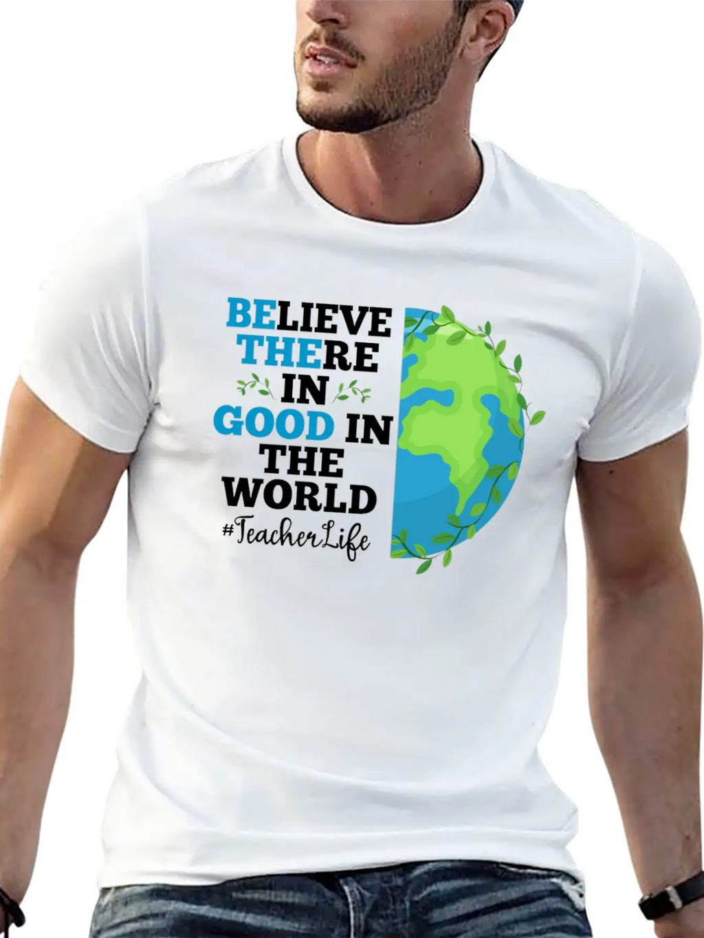 Believe There In Good In The World Teacher Life Breathable Soft Cotton T-Shirt – Timeless Casual Look