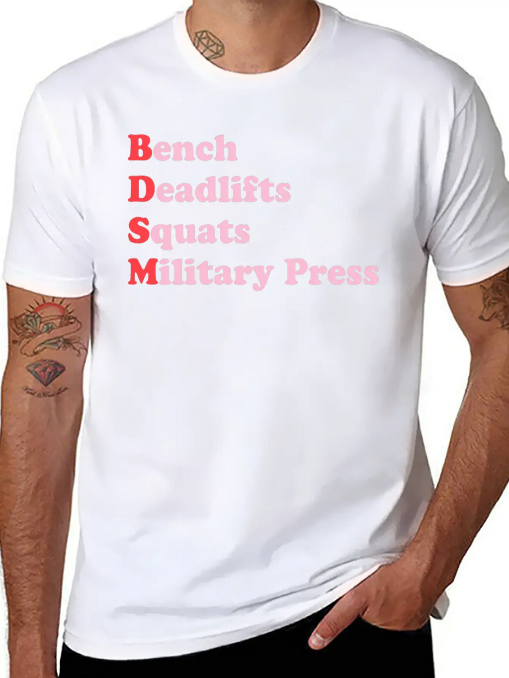 Bench Deadlifts Squats Military Press Apparel Stylish Everyday T-Shirt – Unisex Basic Cotton Tee
