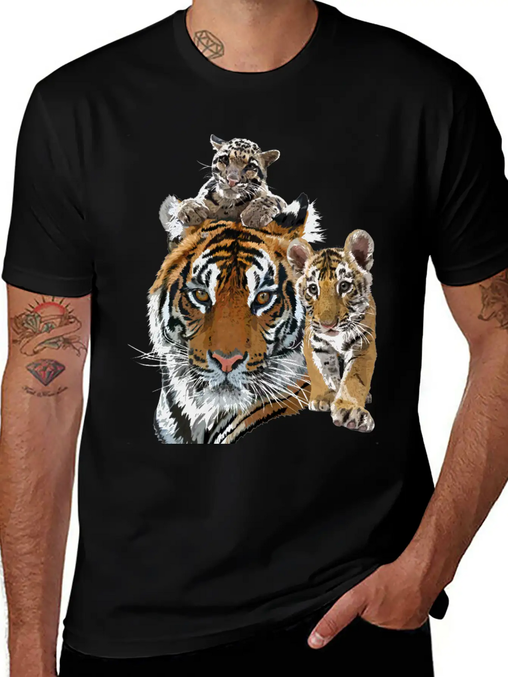Bengal Tiger And Hazy Tiger Modern Fit Casual T-Shirt – Clean And Versatile Design