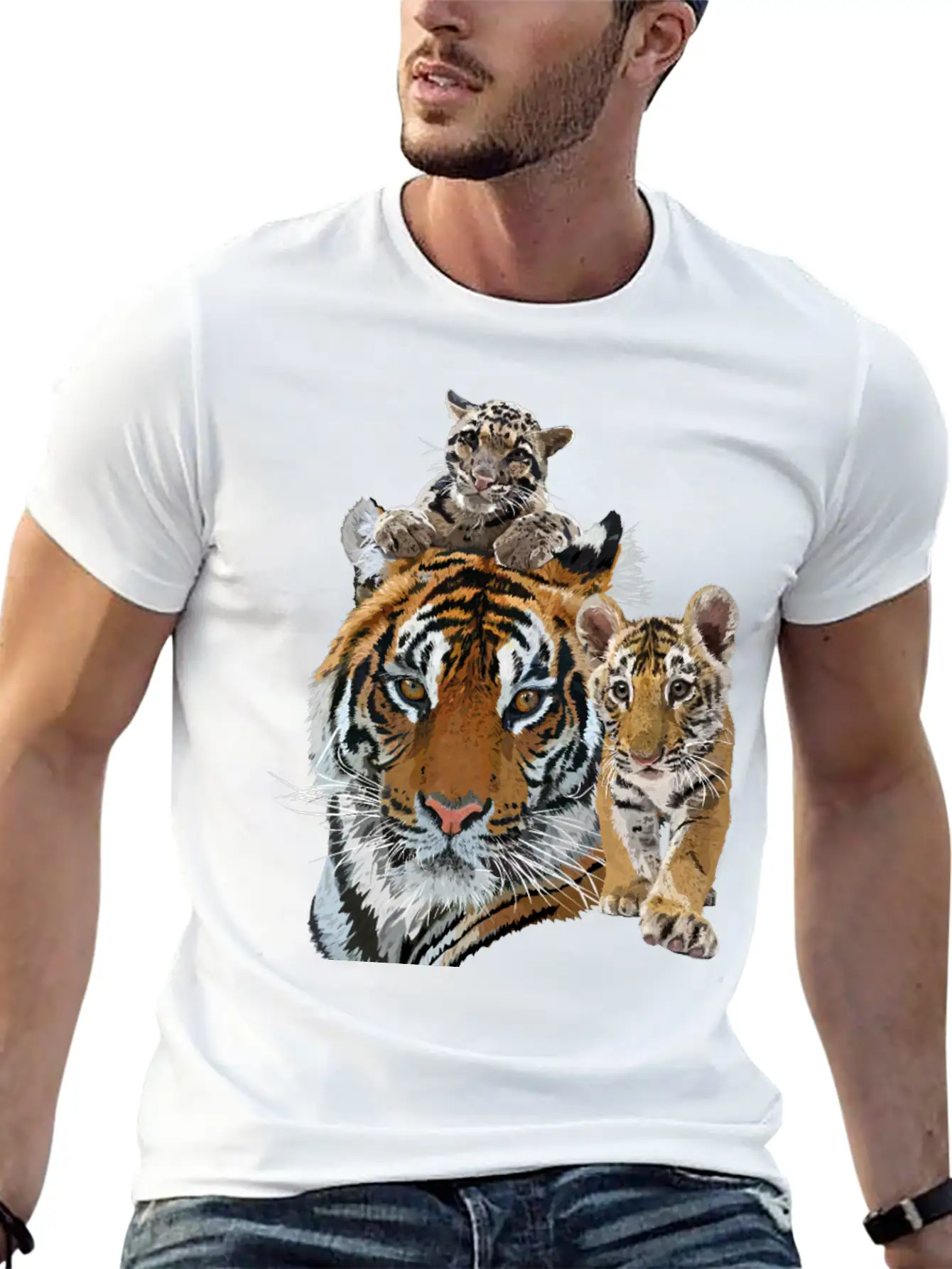 Bengal Tiger And Hazy Tiger Modern Fit Casual T-Shirt – Clean And Versatile Design