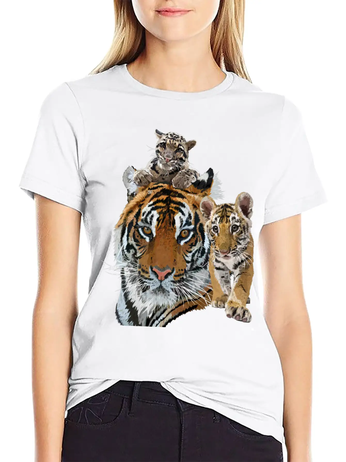 Bengal Tiger And Hazy Tiger Modern Fit Casual T-Shirt – Clean And Versatile Design