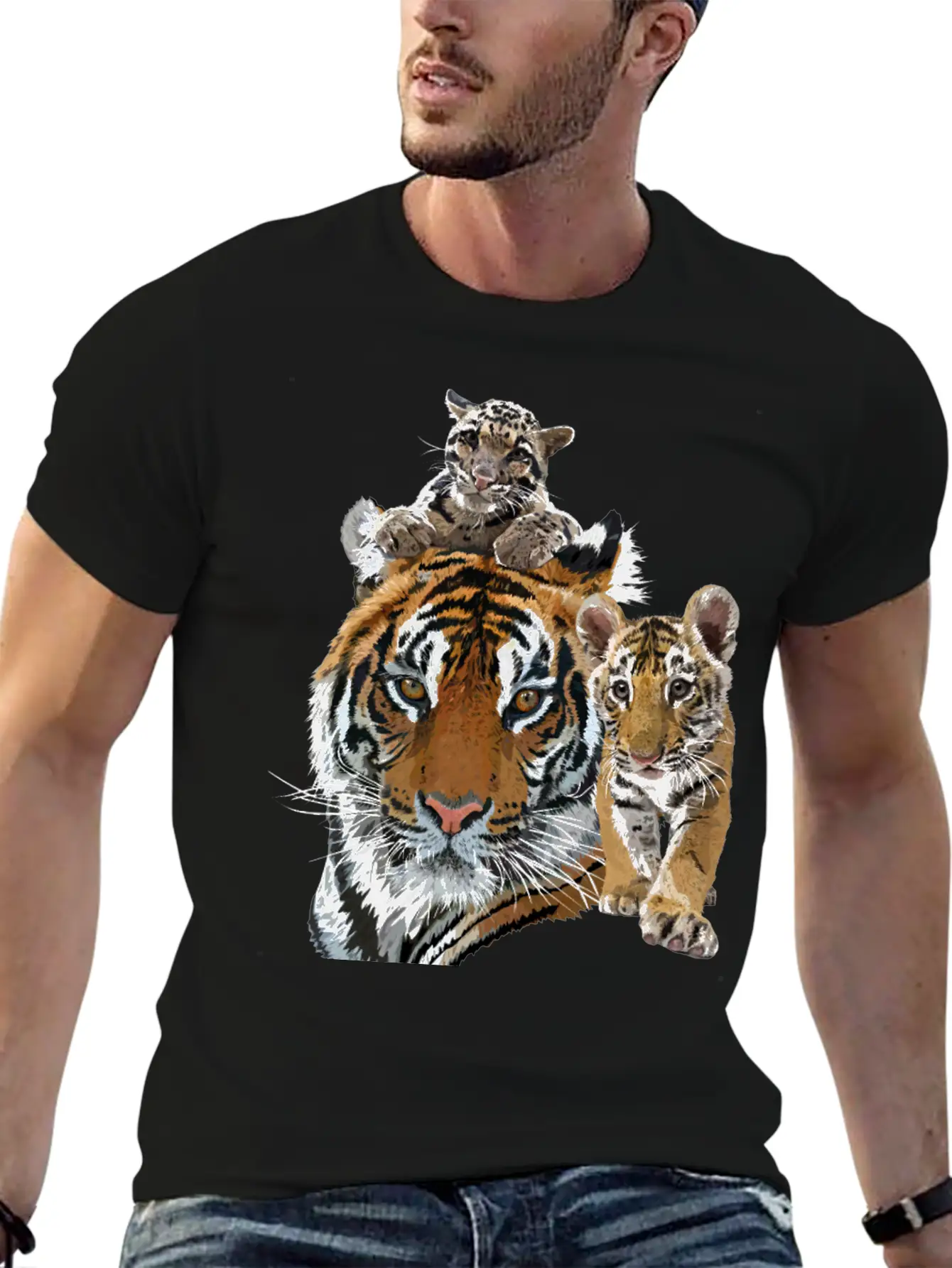 Bengal Tiger And Hazy Tiger Modern Fit Casual T-Shirt – Clean And Versatile Design