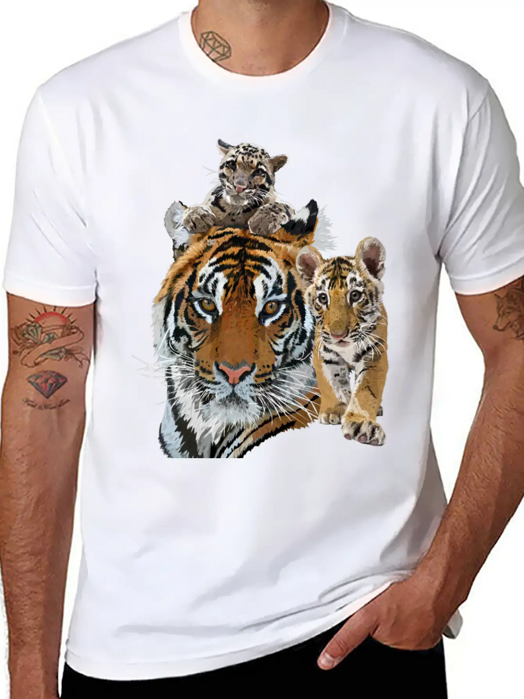 Bengal Tiger And Hazy Tiger Modern Fit Casual T-Shirt – Clean And Versatile Design