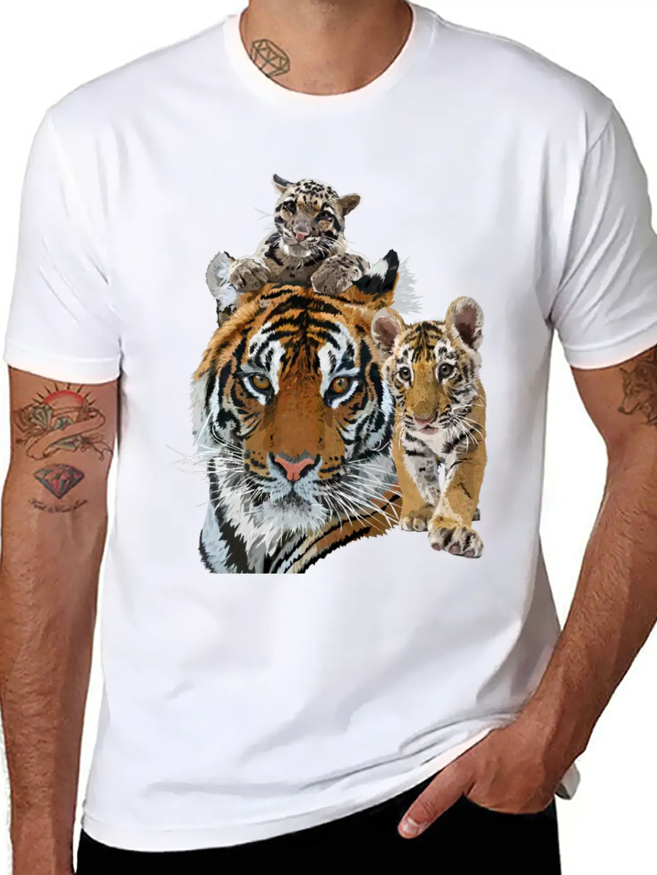 Bengal Tiger And Hazy Tiger Modern Fit Casual T-Shirt – Clean And Versatile Design