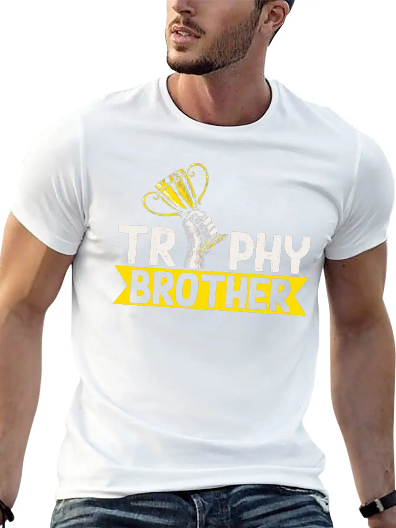 Best Brother Trophy Breathable Graphic T-Shirt – Perfect For Casual Days