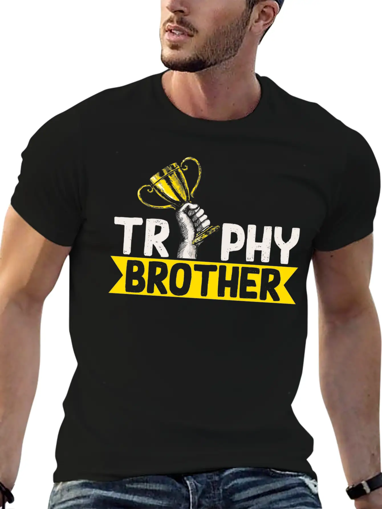 Best Brother Trophy Breathable Graphic T-Shirt – Perfect For Casual Days