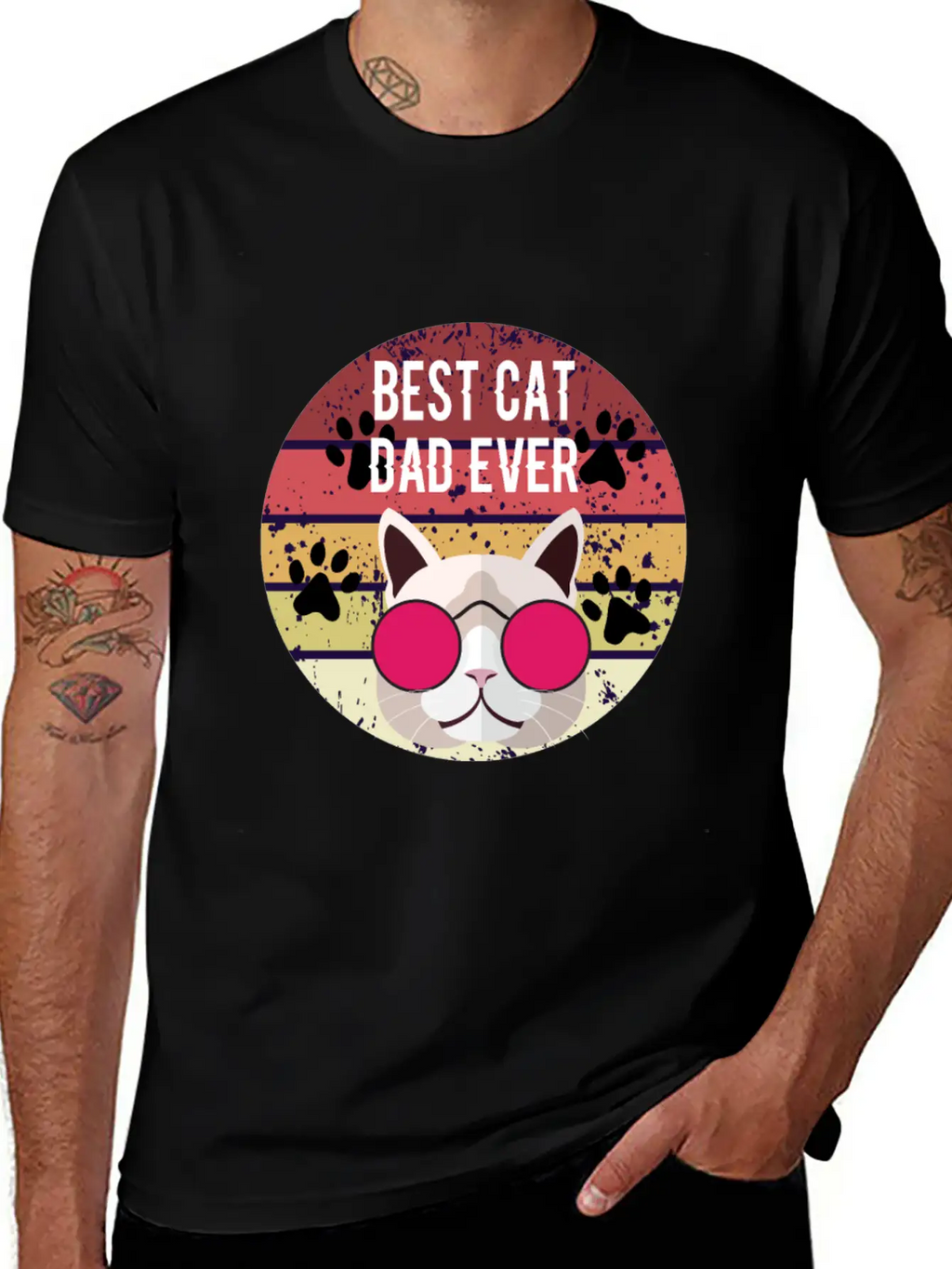 Best Cat Dad Ever Essential Cotton Tee For Daily Outfits – Unisex Style